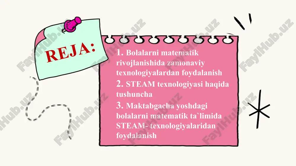 hun zaruarb bo'lgan amaliy ko'nikmalar bilan qurollantirish maqsadini ko'zlaydi. ijodiy yondashuv steam ta'limi orqali o'quvchilar ilmiy va texnologik kontseptsiyalarni o'rganish jarayonida ijodiy fikrlash va yechimlarni taklif qilish qobiliyatlarini shakllantirishadi. maktabgacha ta'limda steam yondashuvning ahamiyati ijodkorlikni rag'batlantirish steam yondashuvi maktabgacha tarbiya yoshidagi bolalarning ijodkorlik va yaratuvchilik qobiliyatlarini rivojlantirishga katta e'tibor beradi. u bolalarni qiziqish, o'rganish va kashfiyot qilishga undaydi. faol o'rganish steam ta'limi bolalarni faol qatnashishga, eksperimentlarni o'tkazishga va o'z-o'zini boshqarishga undaydi. bu ularning bilim va ko'nikmalarini puxta o'zlashtirishlariga yordam beradi. hamkorlikni rivojlantirish steam yondashuvi bolalarning guruhlarda ishlash, bir-birlarini qo'llab-quvvatlash va yechimlarni birgalikda topish kabi ko'nikmalarini rivojlantirishga ham katta e'tibor beradi. fanlarni integratsiya qilish maktabgacha ta'limda steam yondashuvi fanning turli sohalari - fan, texnologiya, muhandislik, san'at va matematikani o'zaro integralashgan holda o'qitishni ko'zda tutadi. bu yondashuvda bolalar bilim va ko'nikmalarni bir-biri bilan bog'langan holda egallaydilar, muammolarni yechish uchun turli fanlardan foydalanadilar. integrasiya bolalarda sistemali fikrlash, ijodkorlik va kreativlikni rivojlantiradi. ular o'rganilayotgan …