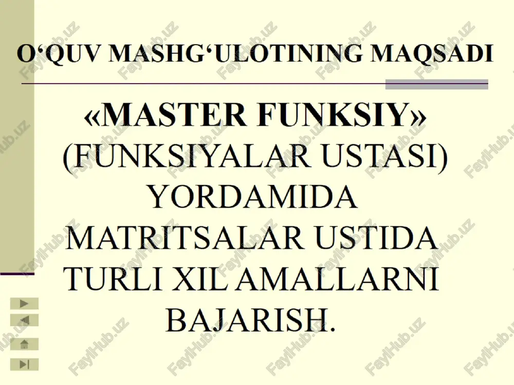 excelda matritsalar bilan ishlash - Page 2