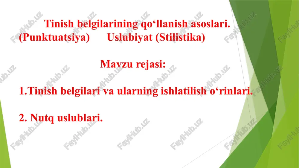 . 10. hisob-kitob ishlarida nuqta belgisidan ko‘paytiruv alomati sifatida foydalaniladi: 2 . 2 = 4 ii. so‘roq belgisi mana bunday o‘rinlarda qo‘yiladi: 1. so‘roq belgisi so‘roq gap oxiriga qo‘yiladi: majlis shu yerda o‘tkaziladimi? 2. so‘roq gaplar birdan ortiq bo‘lib kelishi mumkin, bunday paytlarda so‘roq belgisi quyidagicha qo‘yiladi: 1) so‘roq gaplarning har biriga ahamiyat berish lozim topilsa yoki har qaysi so‘roq gap mazmuniga ko‘ra mustaqil bo‘lsa, har biridan so‘ng so‘roq belgisi qo‘yiladi: oila a’zolaringiz qanday? do‘stlaringiz yaxshi yurishibdimi? 2)agar so‘roq gaplar mazmunan umumiy bir fikrni ifodalasa, so‘roq belgisi eng so‘nggi so‘roq gapdan keyin qo‘yiladi: -tag‘in mehmon boshlab keldingmi? kim kelyapti: savrimi, rahbarmi, yo akangning bolalari kelyaptimi? (g‘.g‘.) 3) so‘z yoki ibora noaniq bo‘lsa, unda gumon ifodalansa, so‘roq belgisi qo‘yiladi: bu ishlarning hammasini yarim soat (?) ichida bir o‘zi bajardimikin? eslatma: ba’zan qo‘shma gaplar tarkibidagi sodda gaplardan biri so‘roq gap shaklida, ikkinchisi esa uning izohi sifatida kelishi mumkin, bunday holatlarda ular orasiga …