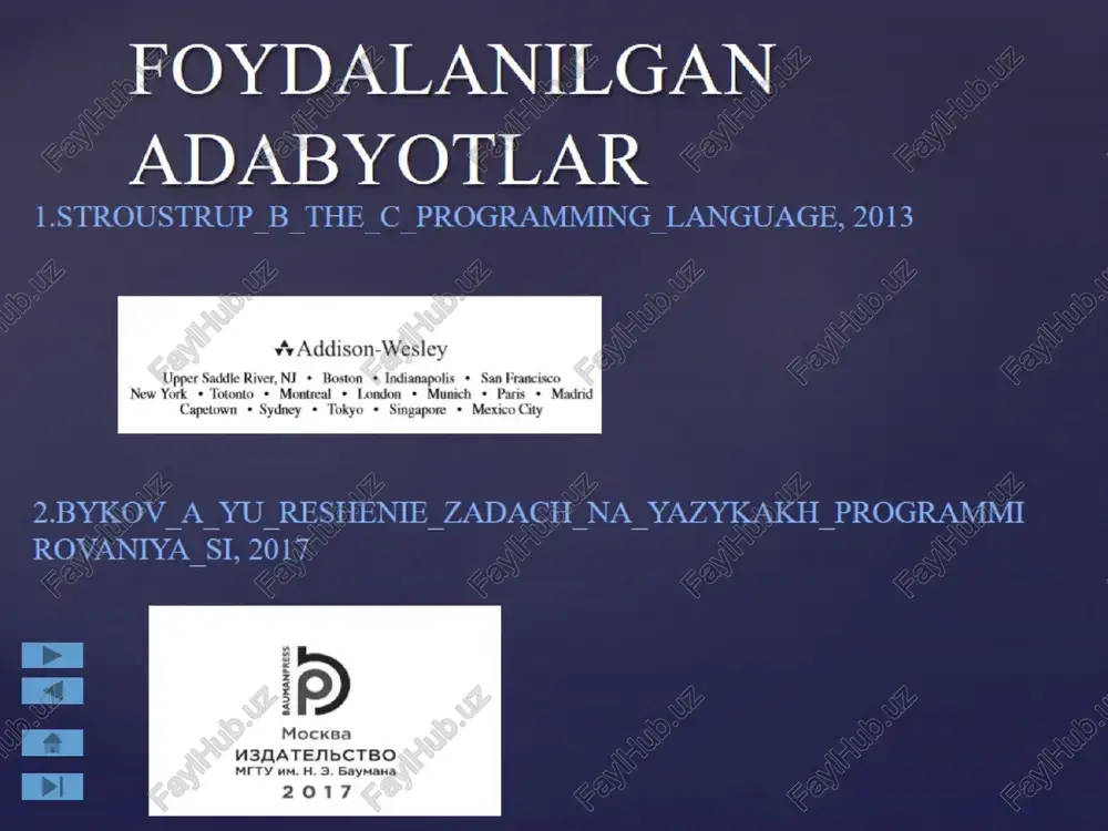 tavsiya etiladigan adabiyotlar va internet saytlari - Page 2