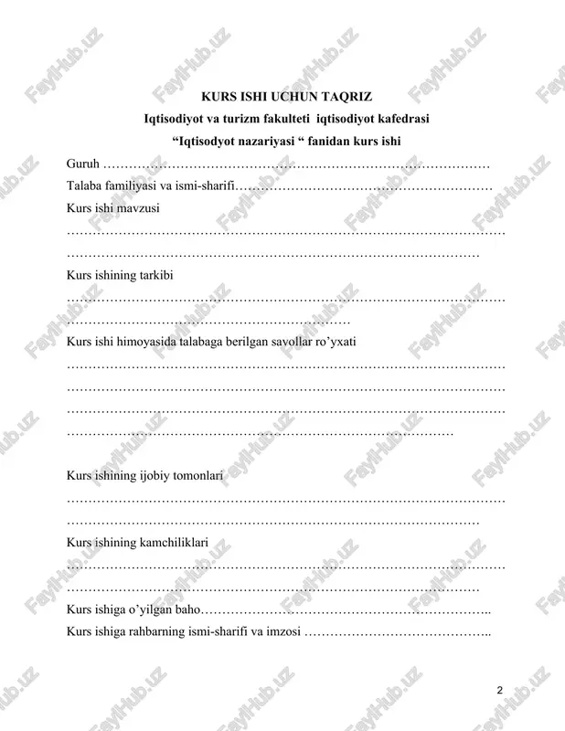 mukammal raqobat, monopolistik raqobat, oligopoliya, monopoliya…….…..13 1.3. raqobatning iqtisodiy vazifalari ……………………………………....……..27 2-bob. iqtisodiy raqobatni amalga oshirish zarurati……………....………….33 2.1. bozor iqtisodiyotining asosiy tamoyillari ………...…..……..…….………….33 2.2. monopoliyaning salbiy ta'siri.…………………………………………..…...34 2.3. raqobatni himoya qilish, monopoliyaga qarshi siyosatni yuritish, raqobatni rivojlantirish uchun qonunchilikni takomillashtirish.……………………………...40 xulosa …………..…………..…………..………….………..………..…….….44 foydalanilgan adabiyotlar…………..…………..………..…..……46 kirish kurs ishining dolzarbligi bozor iqtisodiyoti sharoitida iqtisodiy raqobat — erkin va samarali iqtisodiy tizimning ajralmas tarkibiy qismi hisoblanadi. bugungi kunda mamlakatlararo iqtisodiy integratsiyaning chuqurlashuvi, bozorlardagi globallashuv jarayonlari, texnologik yangiliklarning tez sur’atlarda rivojlanishi sharoitida raqobatbardoshlik milliy iqtisodiyotlar uchun strategik omilga aylanmoqda. ayniqsa, o‘zbekistonda olib borilayotgan islohotlar, erkin bozor mexanizmlarini joriy etish, xususiy sektorni rivojlantirish va tashqi investitsiyalarni jalb etish uchun qulay muhit yaratish bo‘yicha chora-tadbirlar raqobat muhitining shakllanishi va takomillashuvini taqozo qilmoqda. mazkur mavzuning dolzarbligi, shuningdek, raqobatning iqtisodiy taraqqiyotga qo‘shadigan hissasi, u orqali resurslarning samarali taqsimlanishi, narxlar barqarorligi, mahsulot sifati va innovatsion faoliyatning rag‘batlantirilishida yaqqol namoyon bo‘ladi. raqobatning sustligi yoki umuman yo‘qligi esa, aksincha, monopolistik holatlar, …