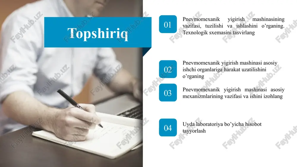 plari cm «combing» shartli belgilari bilan yuritiladi. trikotaj iplarini nomlashda cd va cm oldiga k «knitting» harfi qo’shilib, kcd yoki kcm belgilari qo’yib ishlatiladi. 5 4 3 2 ochiq uchli yigirishning turlari 1 gidravlik (tolalarni uzatish va pishitib ip xosil qilishda suyuqlik oqimi qo’llaniladi). mexaniq (ipning erkin uchlariga diskret tolalarni birlashtirish mexaniq tarzda amalga oshiriladi). pnevmomexaniq (diskret tolalar kameraga havo yordamida yo’naltiriladi va mexaniq tarzda buramlar beriladi). pnevmatik (ajratilgan tolalarni uzatish va pishitish havo girdobi yordamida amalga oshiriladi). elektromexaniq (tolalarni to’g’rilash, parallellashtirish elektr maydoni yordamida pishitish esa mexaniq usulda amalga oshiriladi). pishitish va oʼrash jarayonlarini alohida amalga oshiruvchi taʼsirlar va qurilmalar turiga qarab, ochiq uchli yigirishning quyidagi turlari mavjud: ochiq uchli yigirishda halqali usuldan farqli o’laroq quyidagi qo’shimcha texnologik operatsiyalar (jarayonlar) bajariladi taminlanuvchi piltani diskretlash (bir - biriga bog’liq bo’lmagan alohida tolalar oqimini hosil qilish); hosil bo’lgan diskret tolalar oqimini ip shakllantirish zonasiga transportirovkalash (etkazish). belgilangan chiziqiy zichlikni hosil qilish …