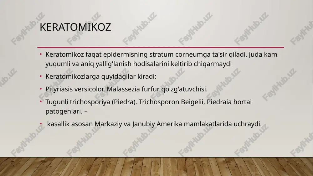 na qichishish mavjud), unga o'xshash peeling bilan birga keladi (shuning uchun boshqa ism - pityriasis pityriasis), qirib tashlash paytida osongina aniqlanadi. klinika tinea versicolor dog'lari odatda hech qanday simmetriyasiz joylashgan. lokalizatsiya-ko'krak va orqa terisi, kamdan-kam hollarda elementlar bo'yin, qorin, tananing lateral yuzalarida, elkalarining tashqi yuzasida qayd etiladi. . maktabgacha yoshdagi bolalarda yoki balog'at yoshidagi o'spirinlarda pityriasis versicolor bo'yin, ko'krak, qo'ltiq osti, qorin, orqa, yuqori va pastki ekstremitalarda, bosh terisi terisida keng tarqaladi. kasallikning davomiyligi uzoq (oylar va yillar). klinik davolanishdan keyin relapslar tez-tez uchraydi. quyosh nurlari tezda davolanishga olib kelishi mumkin; keyin tinea versikolorning sobiq döküntüsünün joylarida teri qoraymaydi va oq dog'lar (psevdo-leykoderma) aniqlanadi. diagnostika baltzer yod testidan foydalaning: terini yodning 5% spirtli eritmasi bilan moylashda, korneum qatlami bo'shashgan joylar terining sog'lom joylariga qaraganda intensiv ravishda ranglanadi. yod o'rniga ba'zida anilin bo'yoqlarining 1-2% eritmalari ishlatiladi. siz "talaş" fenomenidan foydalanishingiz mumkin (beignets alomati): stratum corneumning bo'shashishi natijasida slayd bilan dog'larni qirib …