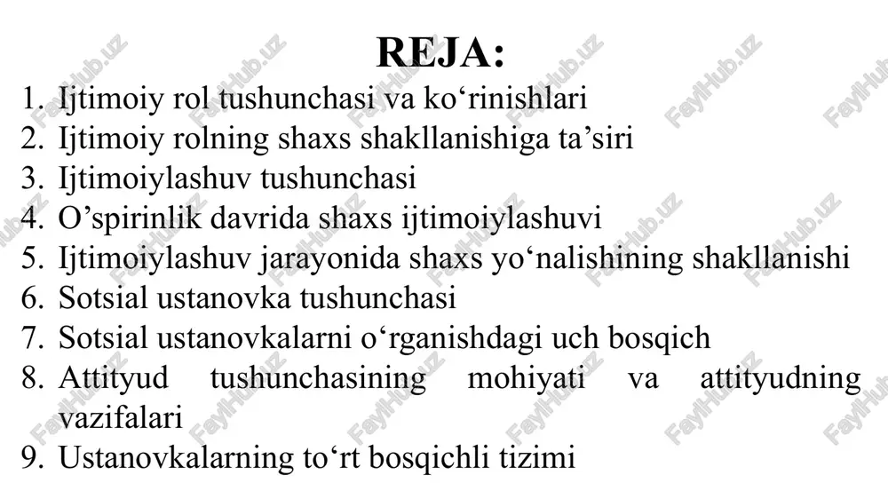 nadi va uni egallashda hech qanday murakkablik kuzatilmaydi. ba’zi rollar esa hayot davomida egallanadi va hatto maxsus choralar orqali egallanadi, bular shaxsning kasbiy faoliyati bilan bog‘liq rollar hisoblanadi. ijtimoiy rollar emotsionallik darajasiga ko‘ra ham farqlanadi. har bir rol uning subyekti namoyon qiluvchi emotsionallikni o‘zida aks ettirish imkoniyatiga ega. ya’ni, ijtimoiy normalar, urf-odatlar, moda ma’lum vaziyatlarda inson emotsional holatini namoyon qilishiga ta’sir qiladi. ijtimoiy rolni shakllantirish ayni rolni bajaruvchining shaxslararo munosabatdagi o‘ziga xosligi bilan aniqlanadi. ba’zi rollar faqat xulq-atvorning qat’iy reglamenti bilan rasmiy munosabat o‘rnatishni talab etsa; ba’zilari – faqat norasmiy; boshqasi esa o‘zida rasmiy va norasmiy munosabatlarni uyg‘unlashtirishi mumkin. masalan, birga ishlaydigan hamkasblar rasmiy munosabatlardan so‘ng yaqin munosabatlarda ham bo‘lishlari mumkin. rollar motivatsiyasi esa shaxsning ehtiyoj va motivlariga bog‘liqdir. turli xil rol o‘ziga xos motivatsiya bilan shartlashgandir. ota-onalik roli bolasiga g‘amxo‘rlik qilishga yo‘naltirilgan bo‘lsa, rahbar shu tashkilotning yutug‘i uchun qayg‘uradi. ijtimoiy rollarning turi shaxsning qaysi munosabat va faoliyat turiga taalluqli …