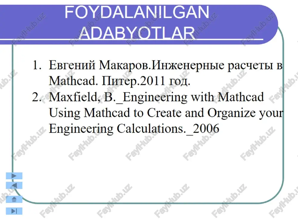 mathcadda matematik ifodalar va funkstyalar bilan ishlash - Page 2