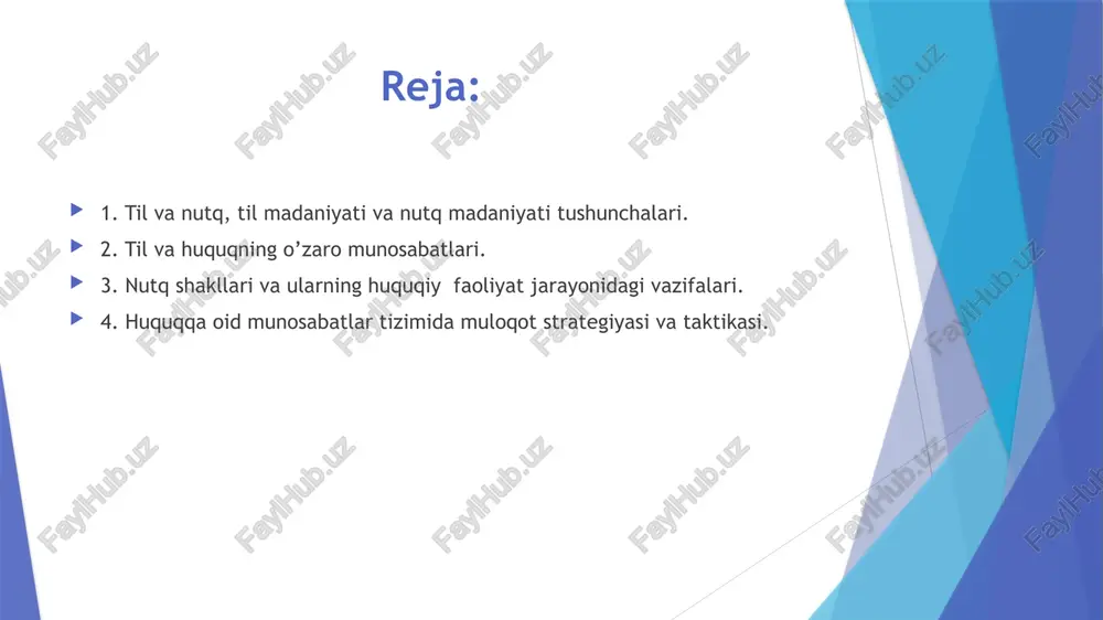 i nazaridan boshqa-boshqa tushunchalar bo’lish bilan birga, ular bir-birlarisiz mutlaqo yashay olmaydi ham. me’yor esa ularning yashash tarzini belgilaydi. xo’sh, nutq madaniyati nima? ana shu savolga javob berish ushbu mavzuning asosiy maqsadi sanaladi. savolga javoblarni bu sohaning mutaxassislari bo’lgan olimlarning asarlaridan topamiz. masalan, s.i.ojegov: «yuqori nutq madaniyati nima? yuqori nutq madaniyati – bu o’z fikrlarini til vositalari bilan to’g’ri, aniq va ta’sirchan qilib bera olishdir. to’g’ri nutq deb esa hozirgi adabiy til me’yorlariga rioya qilib tuzilgan nutqqa aytiladi. ammo yuqori nutq madaniyati faqatgina me’yorga rioya qilishdangina iborat emas. u fikrni ifodalashning aniq vositasini izlash bilan birga, birmuncha ta’sirchan va maqsadga muvofiq vositalarni topish uquvini ham o’z ichiga oladi». l.i.skvorsov: « «nutq madaniyati» tushunchasi bir tomondan nutqning adabiy til me’yorlariga mos kelish darajasini bildirsa, ikkinchi tomondan, tilshunoslik fanining madaniyat quroli bo’lgan adabiy tilni mukammallashtirish maqsadida me’yorlashtirish muammolari bilan shug’ullanuvchi sohasidir». shu sohaning yirik bilimdoni : prof. e.begmatovning qayd etishicha, ma’naviyatimiz tarixida …