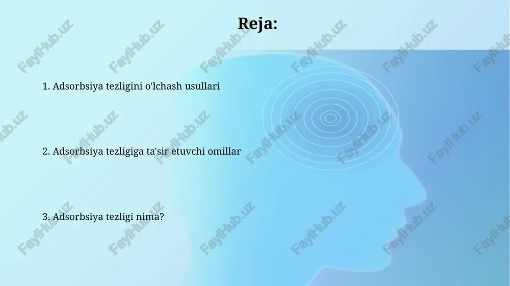 , 10^-8 dan 10^-12 sm^2/s gacha boʻlgan qiymatlarda, adsorbsiya kinetikasining muhim omili boʻlib, adsorbent ichida molekulalarning harakatini tavsiflaydi. sirt maydonining ta'siri sirt maydonining ortishi, adsortsiya tezligini oshiradi, chunki ko'proq molekulalar bir vaqtning o'zida jismoniy yoki kimyoviy adsortsiya uchun mavjud joyga ega bo'ladi. bu ko'rsatkich 2-3 baravar ortishi mumkin. mikroporoz materiallar, masalan, faol uglerod, yuqori sirt maydoniga ega bo'lib, molekulalarning 0,5 dan 2 nanometrgacha bo'lgan kichik o'lchamlari uchun maksimal adsortsiya tezligini ta'minlaydi. adsorbent va adsorbat adsorbentning adsorbat bilan o'zaro ta'siri turli xil kuchlar bilan bog'liq: van der vaals kuchlari 0,1 dan 10 kj/mol gacha bo'lgan fizisorbtsiya va kimyoviy bog'lanishlar 100 dan 1000 kj/mol gacha bo'lgan xemosorbtsiya. adsorbent - bu o'z yuzasida boshqa moddalarni, masalan, adsorbatni yig'adigan material. uning yuza maydoni 1 gramm uchun 500 m² dan oshishi mumkin, adsorbsiya jarayoniga yordam beradi. adsorbsiya tezligi nima? adsorbsiya tezligi langmuir modeli kabi tenglamalar orqali matematik tarzda ifodalanadi, u adsorbirlovchi yuzadagi bog'lanish joylarining soni …