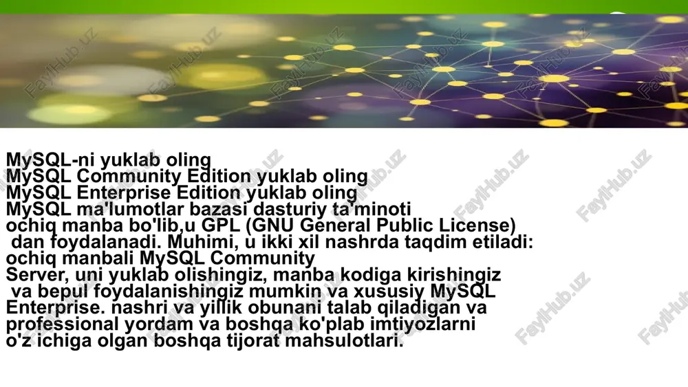 ythonva hokazo. 3 linuxda mysql ma'lumotlar bazasi bilan ilovangizni sozlash bo'yicha ushbu tegishli qo'llanmalarni ko'rib chiqing. centos 8 da lamp serverini qanday o'rnatish mumkin centos 8 da lemp serverini qanday o'rnatish mumkin ubuntu 20.04 da phpmyadmin bilan lamp stackni qanday o'rnatish mumkin ubuntu 20.04 da phpmyadmin bilan lemp stackni qanday o'rnatish mumkin ubuntu 20.04 da apache bilan wordpressni qanday o'rnatish mumkin mysql qanday ishlaydi? ko'pgina ma'lumotlar bazasini boshqarish tizimlari singari, mysql mijoz-server arxitekturasiga ega va tarmoq muhitida ishlatilishi mumkin. server dasturi ma'lumotlar bazasi fayllari saqlanadigan bir xil jismoniy yoki virtual tizimda joylashgan bo'lib, u ma'lumotlar bazalari bilan barcha o'zaro aloqalar uchun javobgardir. ma'lumotlar bazasini boshqarish uchun mysql vositalari yoki boshqa dasturlash tillarida yozilgan har qanday ilovalar kabi turli xil mijoz dasturlari serverga ulanishi va ma'lumotlar bazasiga so'rovlar yuborishi mumkin. server mijoz so'rovlarini qayta ishlaydi va natijalarni mijozga qaytaradi. mijoz server bilan bir xil tizimda yoki masofaviy xostda yashashi va serverga …