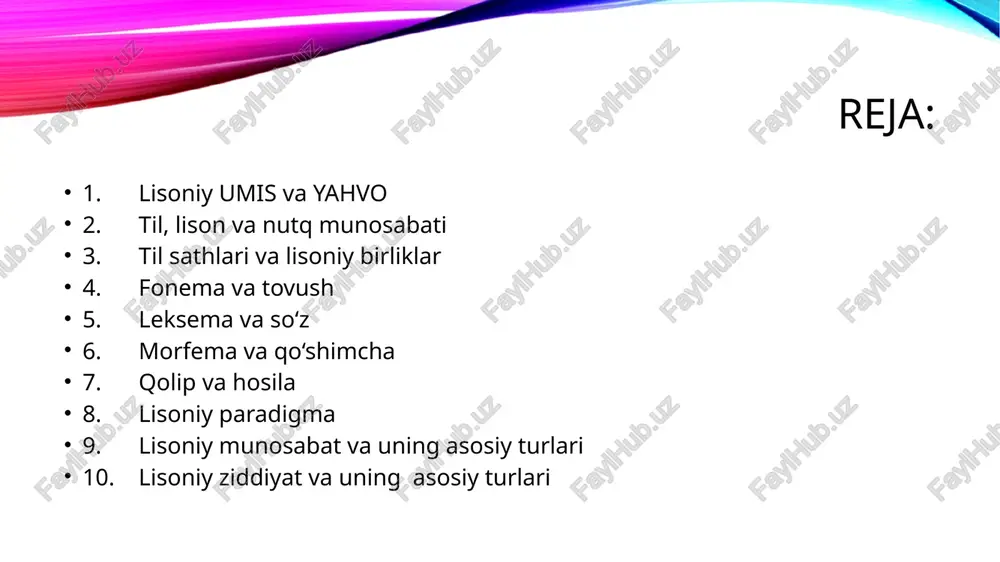 onuniyatlarni mantiqiy kategoriyalarda qay usulda aks ettirish yo‘llarini belgilab beradi» (h.ne’matov). shu asosda aytish mumkinki, o‘zbek tilshunosligining birinchi bosqichi dialektika nuqtai nazaridan tildagi umis va yhvoni bir-biridan farqlamay tasnif etish bosqichidir. tilshunoslikda lison va nutqni izchil farqlab o‘rganish avvalo tilshunoslar v. fon humboldt, b.de kurtene va f.de sossyur nomi bilan bog‘liq. lison va nutqning farqlanishi, tilga tizim sifatida yondashuv xx asr jahon tilshunosligida inqilobga teng hodisa sifatida baholanadi. chunki bu hodisa tilshunoslikdagi mavjud qarashlarni tubdan o‘zgartirib yubordi. tilga, xususan, o‘zbek tiliga sistema sifatida yondashuvning dastlabki yillarida lison o‘rnida til atamasi qo‘llanilib, u ko‘p ma’nolilik tabiatiga ega bo‘lganligi sababli, ayrim chalkashliklarni keltirib chiqarar edi. chunonchi, insonning nutq so‘zlash qobiliyati ham, nutqi ham ushbu atama bilan yuritilar edi. atamalarga esa bir ma’nolilik xos bo‘lib, ko‘p ma’nolilik ilmiy aniqlikka putur yetkazadi. har qanday lisoniy birlik psixofizik tabiatli bo‘ladi. shu bilan birga ular ikki tomonning bir butunligidan iborat: a) lisoniy birlikning shakliy, tashqi tomoni; …