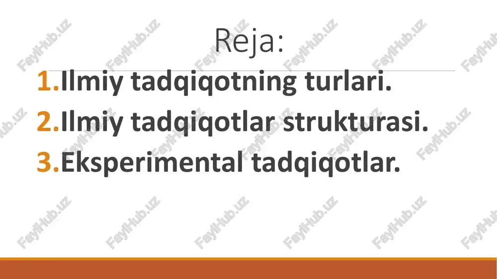 illashtirishda foydalanishga qaratilgan ilmiy tadqiqotning yakuniy qismidir. (masalan, elektr maydoni yordamida urug‘lik donlarni saralash texnologiyasini amalga oshiriuvchi texnik qurilmani yaratish). 2.1-rasmda keltirilgan sxemada loyihalash va o‘zlashtirish bosqichlari bir vaqtning o‘zida fan va texnika sohalariga tegishli hisoblanadi. shuningdek, fundamental tadqiqotlar va ishlab chiqarish oralig‘ida o‘zaro bog‘langan bosqichlar: amaliy tadqiqotlar – ishlanma – loyiha joylashgan. ilmiy tadqiqotlar strukturasi. ilmiy izlanishlar (tadqiqotlar) – obyektiv borliqni, qonuniyatlar va real dunyo voqeliklari orasida bog‘liqlikni anglab yetish – bilish jarayonidir. bilish – ilmiy izlanishlar (tadqiqotlar) yordamida amalga oshiriladigan bilmaslikdan bilimga, chala yoki noaniq bilimlardan to‘laroq va aniq bilimlarga inson onggi va tafakkuri yo‘naltirilgan murakkab jarayondir. ilmiy tadqiqotlar bosqichma-bosqich amalga oshiriladi va texnika yo‘nalishida ko‘pgina holatlarda 2.2-rasmda keltirilgan strukturaga monand ketma-ketlikda tashkil etiladi. ilmiy tadqiqotlar olib borishni har bir bosqichida ilmiy muammoni (masalani) umumiy yechimi bilan bog‘liq ilmiy izlanishlar olib boriladi. ilmiy tadqiqotning birinchi bosqichida nafaqat tadqiqot olib boriladigan muammo yoki masala shakllantiriladi, balki ishning muvaffaqiyatli yakuni …