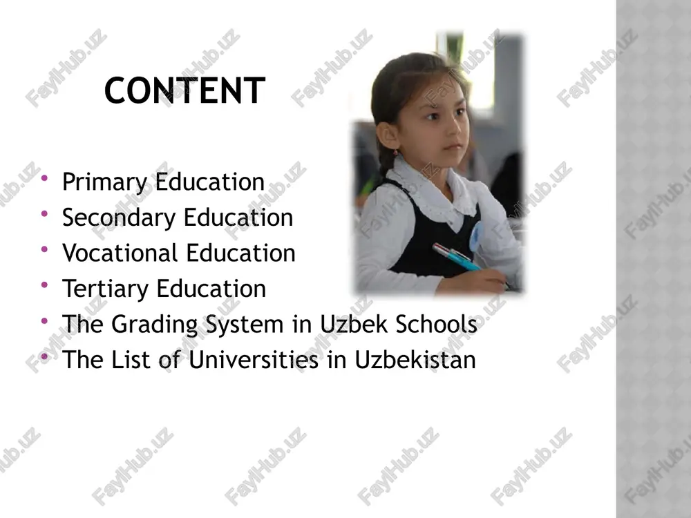 ble to provide the independent economy, social an political stability, development of intellectual and spiritual potential of the nation without rebuilding the system of education and upbringing . the first president of independent republic of uzbekistan islam karimov, understanding this reality from the first days of independence, stated the necessity of deep reforms in the system of education and upbringing of new generation. the state policy in the field of education that could transform it into the priority sphere has been developed and conducted. existing structural system of higher education and fields of its activity didn’t meet the needs and requirements of economic, national, naturalintellectual, spiritual potential of the republic. preparation of specialists on actual specializations directed to material production were mostly carried out in centralized higher educational institutions. curricula and teaching programs on the subjects taught in the educational institutions of the republic were approved by the centre-moscow, and …