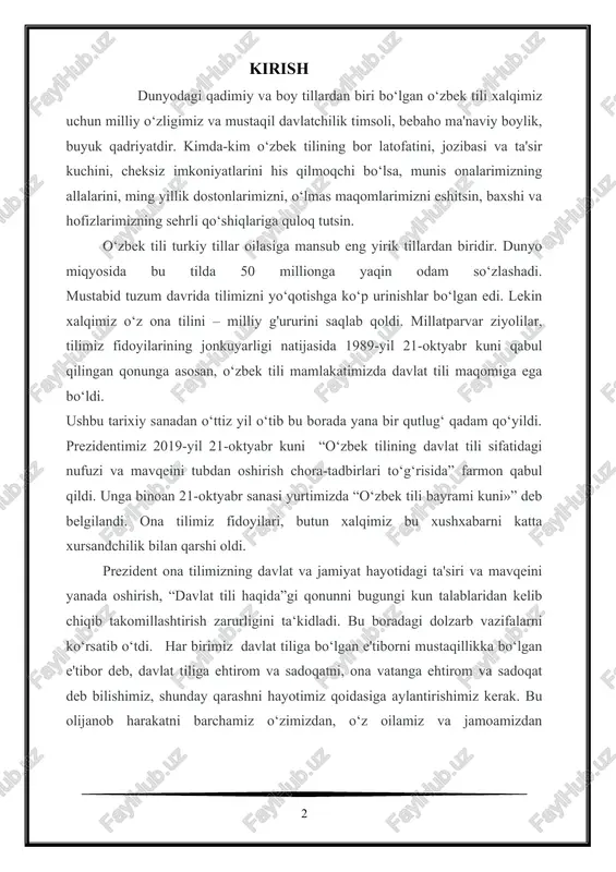 fidoyilari, butun xalqimiz bu xushxabarni katta xursandchilik bilan qarshi oldi. prezident ona tilimizning davlat va jamiyat hayotidagi ta'siri va mavqeini yanada oshirish, “davlat tili haqida”gi qonunni bugungi kun talablaridan kelib chiqib takomillashtirish zarurligini ta‘kidladi. bu boradagi dolzarb vazifalarni ko‘rsatib o‘tdi. har birimiz davlat tiliga bo‘lgan e'tiborni mustaqillikka bo‘lgan e'tibor deb, davlat tiliga ehtirom va sadoqatni, ona vatanga ehtirom va sadoqat deb bilishimiz, shunday qarashni hayotimiz qoidasiga aylantirishimiz kerak. bu olijanob harakatni barchamiz o‘zimizdan, o‘z oilamiz va jamoamizdan boshlashimiz, ona tilimizga, urf-odat va qadriyatlarimizga hurmat, vatanga mehrimizni amaliy faoliyatda namoyon etishimiz kerak . kesimning ega bilan moslashuvi (koordinatsiya). ikki sostavli gaplarda ega va kesim moslashadi. bu shaxs-son affikslari fe`llari fe`lning ham grammatik jihatdan moslashadi: qishloq xo`jaligi xodimlari paxtadan mo`l hosil olish uchun kurashmoqdalar. dunyodagi burcha tillar eng asosiy, eng muhim belgilari nazarda tutilgan holda bir necha guruhlarga bo’linadi. tilshunoslikka oid adabiyotlarda ma’lumot berilishicha, yer yuzida uch mingdan ortiqroq til bor. bu …
