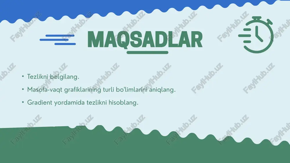 irish = 2,5 soniya tezlik = 5 ÷ 2,5 = 2 m/s vaqt masofa image9.png image10.svg image11.png image12.svg image1.png image2.svg image3.png image4.svg image5.png image6.svg image7.png image8.svg image13.png image14.svg image15.png image22.png image16.png image17.svg image18.png image19.svg image20.png image21.svg image23.png image24.svg image25.png image26.png image27.svg /docprops/thumbnail.jpeg