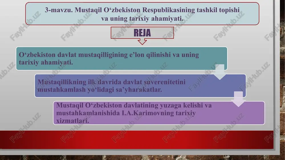 respublikasi to‘la davlat hokimiyatiga ega, o‘zining milliy davlat va ma’muriy-hududiy tuzilishini, hokimiyat va boshqaruv idoralari tizimini mustaqil belgilaydi, davlat chegarasi, hududi daxlsiz va bo‘linmas bo‘lib, uning xalqi o‘z xohish-irodasini erkin bildirmasdan turib o‘zgartirilishi mumkin emas, deb qat’iy qonunlashtirib qo‘yildi. mazkur qonunda respublika hududidagi yer, yer osti boyliklari, suv va o‘rmonlar, o‘simlik va hayvonot dunyosi, tabiiy va boshqa resurslar, respublikaning ma’naviy boyliklari o‘zbekiston respublikasining milliy boyligi, hisoblanadi, deb belgilab berildi. o‘zbekiston respublikasi o‘z hududida oltin, boshqa qimmatbaho metallar va toshlarni qazib chiqarish, qayta ishlash va saqlashni mustaqil amalga oshiradi hamda nazorat qiladi, o‘z oltin zaxirasini yaratadi, — deyiladi bu qonunda. o‘zbekiston respublikasi oliy kengashining 7 sessiyasi 1991-yil 30-sentabr kuni «o‘zbekiston respublikasining davlat mustaqilligi asoslari to‘g‘risida»gi qonunga konstitutsiyaviy qonun maqomini berishga qaror qildi. jumladan, unda shunday deyiladi: «o‘zbekiston respublikasining davlat mustaqilligi asoslari to‘g‘risida» 1991-yil 31-avgustda qabul qilingan o‘zbekiston respublikasining qonuniga konstitutsiyaviy maqom berilsin. o‘zbekiston respublikasining amaldagi konstitutsiyasi moddalariga «o‘zbekiston respublikasining davlat mustaqilligi …