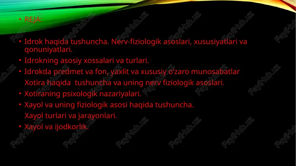 atish jarayoni. xayol-bu obraz, tasavvur yoki g‘oya shaklidagi yangilik yaratishning psixik jarayoni. ikkinchi vazifasi emotsional holatlarni boshqarishdan iborat. o‘z xayoli ko‘magida inson qisman bo‘lsada, ko‘pgina ehtiyojlarni qondirish, uning natijasida yuzaga kelgan zo‘riqishni kamaytirishga layoqatli bo‘ladi. uchinchi vazifasi xayolning inson bilish jarayonlari va holatlari, xususan, idrok, diqqat, xotira, nutq va hissiyotlarni ixtiyoriy boshqarishdagi ishtiroki bilan bog‘liq. obrazlar vositasida inson idrok, xotiralar, iboralarni boshqarish imkoniga ega bo‘ladi. to‘rtinchi vazifasi harakat ichki rejasining shakllanishi-obrazlardan foydalanib, ularni ongda bajarish layoqatidan iborat. beshinchi vazifasi-bu faoliyatni rejalashtirish va dasturlash, bunday dasturlarni tuzish, ularning bexatoligi, joriy qilish jarayonini baholash. faol xayol doimo ijodiy va shaxsiy masalani hal etishga qaratilgan, aniq amaliy faoliyatni bajarish bilan bog‘liq. faol xayol kelajakka qaratilgan bo‘lib, vaqtdan ma’lum daraja sifatida foydalanadi. yaratuvchi xayol-bu ma’lum inson uchun biror yangilikni so‘z orqali ta’riflash yoki uni shartli ravishda aks ettirish (chizma, notali yozuv va boshqalar) ga tayangan holda tasavvur qilish. ijodiy xayol-bu yangi obrazlarni tayyor ta’riflar …