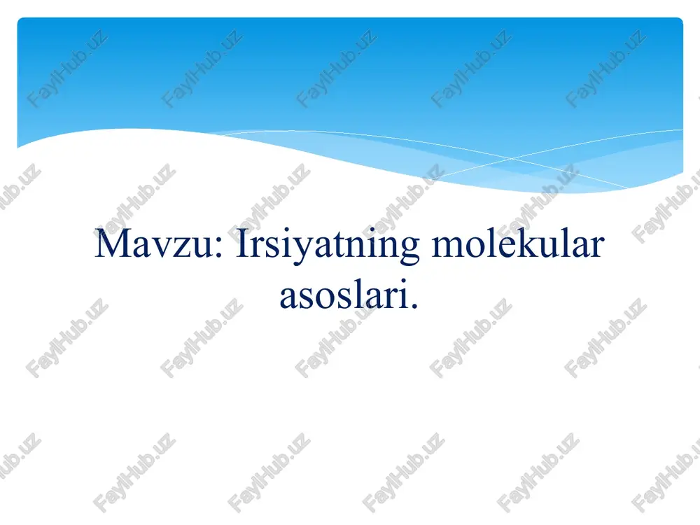 dnk irsiy axborotni tashuvchi ekanligi aniqlandi. vektor – o’zidagi genlarni boshqa hujayraga ko’chira oladigan va hujayra genomi bilan birga yoki alohida replikatsiyaga kirisha oladigan dnk molekulasidir. irsiyatda dnkning mohiyatini aniqlashda t2 bakteriofagi ustida olib borilgan tajriba, buni ikkinchi marta tasdiqladi. bakteriofag – bu bakteriya viruslaridir. bakteriofag zarrachalari e.coli bakteriya hujayralarini yemiradi. hujayra ichida bakteriofagning yangi zarrachalari hosil bo’ladi. 370 da 20 daqiqada hujayra to’liq yemiriladi va 100 ga yaqin bakteriofagning qiz zarrachalari tashqariga chiqadi. bakteriofag – ikkita makromolekulalardan oqsil va dnkdan iborat bo’lib, dnk bakteriofagning bosh qismida joylashgan. 1952-yilda xershi va m.cheyzlar bu ikki makromolekulalarning qaysi biri bakteriofagning ko’payishini boshqarishini aniqlash uchun bakteriofagni 35s va 32r izotoplari bilan ozuqa muhitida bakteriyalarga yuqtiradilar. bundan maqsad radioaktiv izotoplarni bakteriofagga o’tkazishdir. keyin nishonlangan bakteriofag bilan e.coli hujayralarini yuqtirish bo’lgan. tajriba natijasida shu narsa aniqlanadiki, 35s izotopi ham bakteriya hujayrasining tashqi qobig’ida qolgan. bakteriofag ko’payganda 32r izotopi bakteriofag nasliga o’tgan. bu yerda aynan dnk …