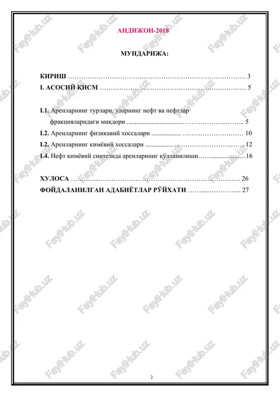 birinchi prezidentimiz i.a. karimovning 1992-yildagi neft va gaz sohasini rivojlantirish to'g'risidagi qaror va farmonlarida sohada qilinishi kerak bo'lgan ishlar ko'lami aniq belgilab olindi. respublikamizda yoqilg'i–energetika mustaqilligiga erishish maqsadida mavjud ishlab turgan zavodlar qatoriga yangi zavodlar qurishga kirishildi. yangi quriladigan zavodlar ishga tushirilishi bilan ichki bozordagi yoqilg'i mahsulotlariga bo'lgan talabni qondirish bilan birgalikda tashqi bozorga ham mahsulot chiqarish ko'zda tutilgan edi. umuman, yurtimizda neft va gazni qayta ishlash sohasining vujudga kelishi, xix asr oxirida farg'ona vodiysidagi ochilgan dastlabki konlar asosida 1904–1906 yillarda respublikamizdagi birinchi oltiariq neftni qayta ishlash zavodining ishga tushirilishidan boshlangan. zavod asosan neftni birlamchi qayta ishlashga mo'ljallangan bo'lib, ishlab chiqarish quvvati yiliga 1,5 mln. tonnani tashkil etardi. mahsulot ishlab chiqarishni ko'paytirish maqsadida 1958 yilda farg'ona neftni qayta ishlash zavodi ishga tushirildi. zavod neft va kondensatni qayta ishlashga mo'ljallangan bo'lib, uning ishlab chiqarish quvvati yiliga 5,5 mln. tonnani tashkil etadi. zavodda xom ashyoni birlamchi va ikkilamchi haydash bilan birga, yiliga …