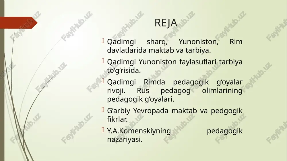 attika (bosh shahri afina)dir. yunonistonda qullarni «gapiradigan ish quroli» deb hisoblar edilar. qullar oddiy insoniy huquqlardan ham mahrum edilar. spartada dehqonchilik yaxshi rivojlangan bo‘lib, bu qullar mehnati evaziga asoslangan edi. spartada qullar shafqatsiz ta’qib ostiga olinar edi. shu sababli ular tez-tez qo‘zg‘olon ko‘tarib turar edilar. tarbiya ishlari davlat ixtiyorida bo‘lib, asosiy maqsad bolalarni baquvvat, jismonan sog‘lom, bardoshli, chiniqqan jangchilar qilib tarbiyalashdan iborat edi. spartaliklarning bolalari 7 yoshgacha uyda yashar, keyin «agella» deb ataluvchi davlat muassasasida 18 yoshga yetguncha tarbiyalanar edi. ular «pedonom» rahbarligida jismoniy sog’lom bo’lish uchun turli mashqlar bilan chiniqtirilar, sovuqqa, ochlikka va chanqoqlikka chidashga, og’riqqa bardosh berishga o’rgatilar edi. ta’limning asosiy qismini harbiy gimnastika mashqlari egallar edi. spartada 18—20 yoshga yetganda yigitlar «efeblar» o’spirinlar guruhida harbiy xizmatni o’taganlar. afinada bolalar dastlab 7 yoshdan 13—14 yoshgacha «grammatist» (savod o’rgatish ma’nosida), «kifarist» (grekcha musiqa o’qituvchisi ma’nosida) maktablarda tahsil olganlar. bu maktablar xususiy bo’lib, o’qish pullik edi. shuning uchun fuqarolarning bolalari …