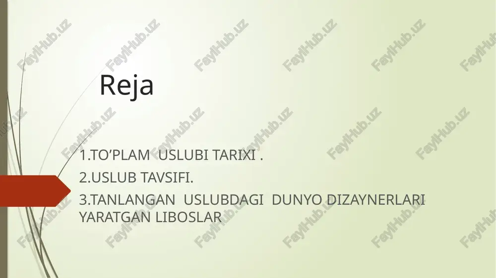 kin. yuqorida aytib o'tganimizdek, romantik qiyofani yaratishda foydalaniladigan matolar, qoida tariqasida, nozik kadife yoki velorga o'xshash bo'lgan zavodning tuyg'usiga yoqimli, yoqimli. ko'pincha dizaynerlar turli xil ipak, shifon, nozik jun, matolarni engil porlashi, naqshli tolalarni quyishi va eng muhimi, kashtado'zlik yoki original krepol matolari qo'llanadigan materiallardan foydalanadi. klassik uslub ma'lumki, lat tilidan tarjima qilingan. classicus - ibratli (namunali) ma'nosini bildiradi. model - bu teng keladigan narsa, intilish kerak bo'lgan narsa. shuning uchun klassika barcha uslublarning standartidir. klassikaning kuchining siri tasvirning yaxlitligida, kaltaklanishi mumkin bo'lgan kichik narsalar, aksessuarlar soni minimaldir. klassik yo'nalish an'anaviy bo'lib, u qat'iylikni, intizomni o'z ichiga oladi, lekin qattiqlikni yuklamaydi. xushmuomalalik, lekin pedantlik emas, masofa, lekin takabburlik emas. kuchli, bilimli ishbilarmonlar har doim o'zlarining garderoblarini klassik uslubda saqlashni afzal ko'radilar. klassik liboslar uchun ishlatiladigan matolar mukammal sifatli, qimmat, hashamatli. murakkablik, chiziqlarning nozikligi, minimal chalg'ituvchi mayda-chuydalar - bular klassika okeanidagi asosiy "buylar". casual chic image1.jpeg image2.jpeg image3.jpeg image4.jpeg image5.jpeg image6.jpeg …