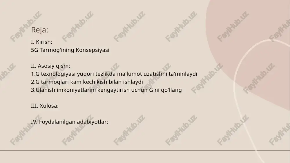 g texnologiyasi mobil aloqa tarmoqlarida yanada kengaytirilgan ochiqlikni qiyinlashtiradi. bu orqali, foydalanuvchilar bir-birlari bilan oqilona aloqa o'rnatishlari mumkin. • iqtisodiy ta'sir - g texnologiyasining joriy etilishi iqtisodiy o'sishga yordam beradi. yangi biznes imkoniyatlari va xizmatlar paydo bo'ladi. • kelajakda istiqbollar - g texnologiyasining yanada rivojlanishi internet infrastrukturasini yanada kuchaytiradi. bu, global ulanishni kuchaytirishda muhim rol o'ynaydi. g arxitekturasi ko'p qatlamli tizimlarni o'z ichiga oladi • ko'p qatlamli tizimlar - ko'p qatlamli tizimlar bir necha qatlamlardan tashkil topadi. har bir qatlam o'z vazifasini bajaradi va tizimning umumiy funktsionalligini ta'minlaydi. • arxitektura prinsiplari - g arxitekturasi qatlamlararo aloqalarni o'rganish uchun bir necha asosiy prinsiplarga asoslanadi. bu prinsiplarga modul ko'rinish, ajratish va o'zaro bog'lanish kiradi. uchta asosiy komponent g tarmoqlarini tashkil etadi • komponentlar tahlili - g tarmoqlari uchta asosiy komponentdan iborat. birinchi komponent tarmoqning boshqaruv mexanizmlari hisoblanadi. • oqimlar va trafik - ikkinchi komponent oqimlar va trafikni boshqarish tizimlari. bu tizimlar ma'lumotlar …
