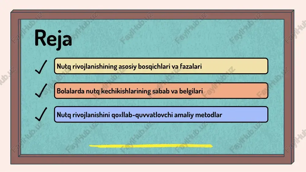 gnostika va terapiya uchun muhim. nutq keshikishlarining sabablari nutq kechikishining sabablari turli omillarga bogliq. genetik faktorlar, atrof-muhit, ijtimoiy ta'sirlar, psixologik va fiziologik omillar muhim rol o'ynaydi. masalan, oilaviy muhit va shaxsiy rivojlanishga ta'sir qiluvchi stresslar nutq kechikishiga olib kelishi mumkin. shu sababli, har bir holat individual baholanishi zarur. photo by tony tran on unsplash nutq rivojlanishini qo‘llab-quvvatlash nutq rivojlanishini qo‘llab-quvvatlash uchun o‘yinlar va interaktiv faoliyatlar muhim hisoblanadi. masalan, hikoya aytish, so‘z topish o‘yinlari va dialoglar nutqni rivojlantirishda samarali usullardir. amaliy metodlar orasida, bolalarga so‘zlarni to‘g‘ri ishlatishni o‘rgatadigan mashqlar va munozaralar ham bo‘lishi mumkin. bu usullar bolalarning nutq qilish qobiliyatini mustahkamlashga yordam beradi. ota-onalar va tarbiyachilar uchun tavsiyalar: bolalar bilan ko‘proq muloqot qilish, ularni tinglash va to‘g‘ri javob berishga o‘rgatish, shuningdek, bolalarning nutqini rag‘batlantirish uchun doimiy ravishda rag‘batlantirish va kuzatish muhimdir. photo by andrew neel on unsplash 1 2 3 bolalarda nutqni rivojlantirish usullari nutq rivojlanishida muhim usullar va strategiyalar orasida …