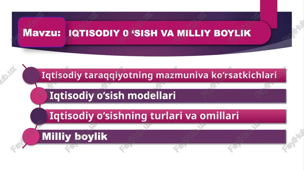 asrning 50-y.larida paydo boʻldi. iqtisodiy o‘sish modellari iqtisodiy o‘sish masalasi hozirgi zamon iqtisodiyotining muhim va zarur muammolaridan boiib, borgan sari uning ahamiyati oshib bormoqda.hozirgi zamon iqtisodiyot nazariyasida bu masala bo‘yicha shakllangan nazariyalami asosan ikki yo‘nalishga ajratish mumkin. birinchisi, yangi klassik nazariyalar iqtisodiy o‘sish nazariyasining ikkinchi yo‘nalishi j. m. keyns va keynschilar nazariyasi bu nazariyaning asoschilari a. marshal, l. valras va m. fridmanlardir. bu yo‘nalishdagi nazariyalaming asosida o‘zini-o‘zi tartibga soladigan bozor iqtisodiyoti mexanizmlari: erkin raqobat, baho (narx), talab va taklif mexanizmlari hamma ishlab chiqarish omillaridan unumli foydalanib, ishlab chiqarish hajmining to‘xtovsiz o‘sib borishiga shart-sharoitlar yaratadi va ta’minlaydi deb ko‘rsatadilar. iqtisodiy o‘sish modellari birinchisi, yangi klassik nazariyalar iqtisodiy o‘sish modellari iqtisodiy o‘sish nazariyasining ikkinchi yo‘nalishi j. m. keyns va keynschilar zariyasi barqaror iqtisodiy o‘sishning muhim omili samarali talabni rivojlantirish va uning tarkibini takomillashtirish zarurligini, buning uchun esa davlat va xususiy investitsiyalaming ishtirokini, davlatning makro darajada iqtisodiyotni tartibga solishda faol ishtirokining zarurligini ko‘rsatadi. …