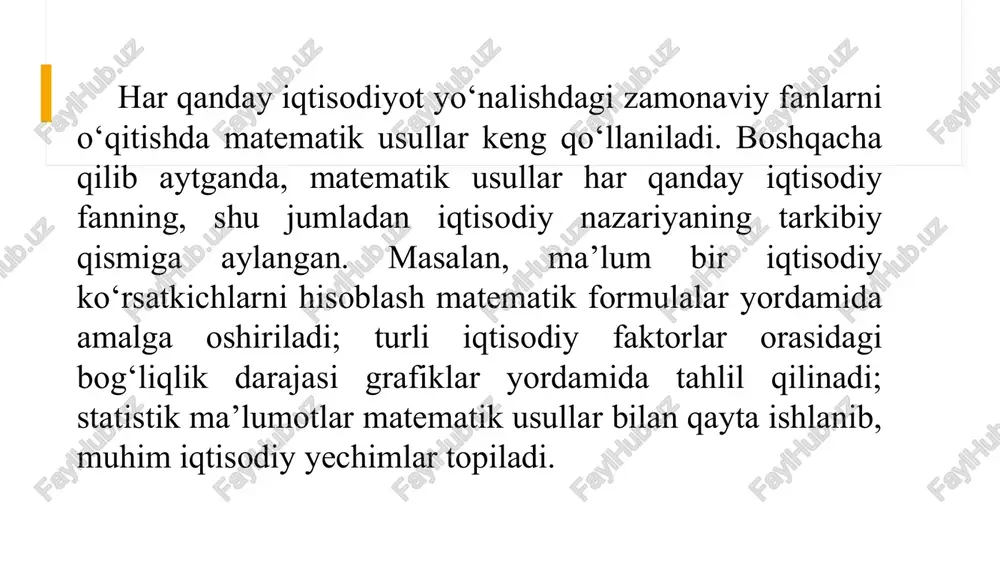 adi, ya’ni a-b=x => a=b+x bu yerda x son a va b sonlarning ayirmasi, a-kamayuvchi, bayiriluvchi deb ataladi natural sonlar uchun ayirish amali har doim ham bajarilavermaydi, masalan, 10–15, 3–3 ayirmalar natural son emas. a sonni b songa ko‘paytirish deb, har bir qo‘shiluvchisi a ga teng bo‘lgan b ta sonlar yig‘indisiga aytiladi. ko‘paytma a b ko‘rinishda yoziladi hamda a va b sonlar ko‘paytuvchilar deb aytiladi. ko‘paytirish amali qo‘yidagi qonunlarga bo‘ysunadi: a) ixtiyoriy a, b va s natural sonlar uchun a · b = b · a; (a · b) · s = a · (b· s); (a+b) · s=a · (b+s); tengliklar o‘rinlidir. a sonni b songa bo‘lish shunday x sonni topishdan iboratki, uni b songa ko‘paytirilganda a son hosil bo‘ladi, ya’ni a:b=x, agar x · b=a bo‘lsa. bunda a – bo‘linuvchi, b – bo‘luvchi, x – bo‘linma deb ataladi. ikki natural sonning bo‘linmasi har doim natural son bo‘lavermaydi. masalan, …
