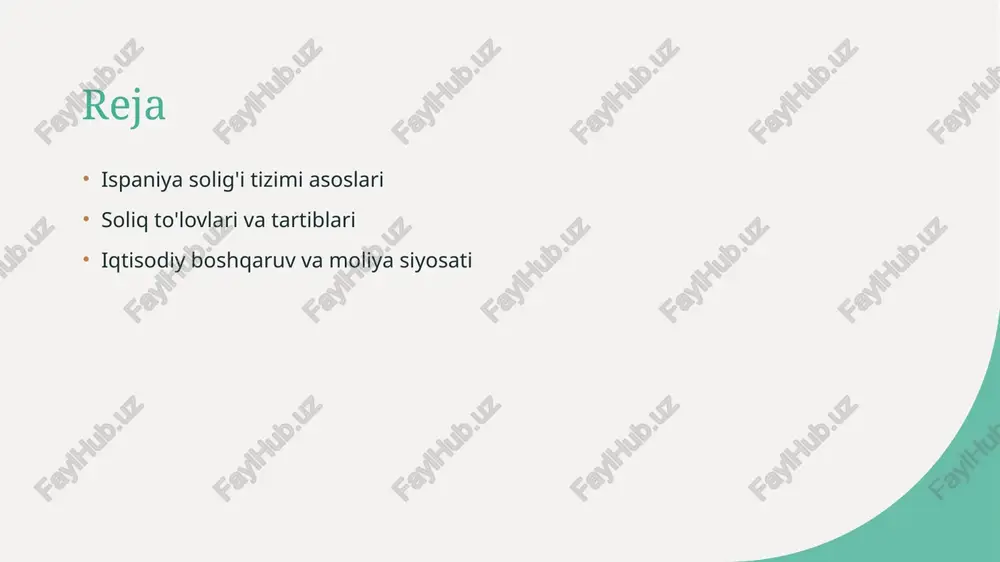 ri iqtisodiy faoliyatni boshqarishga yordam beradi. soliq to'lovlari jarayoni soliq to'lovlari jarayoni ispaniyada aniq tartib va muddatlarga muvofiq amalga oshiriladi. to'lovlar elektron ravishda yoki bank orqali amalga oshirilishi mumkin. soliq to'lovlarining ahamiyati soliq to'lovlari davlat byudjetini moliyalashtirishda muhim ahamiyatga ega. ular ijtimoiy xizmatlar va infratuzilma rivojlanishini ta'minlashda o'z o'rnini egallaydi. soliq to'lovlari: ispaniyada amaldagi tartiblar va jarayonlar. ispaniyada soliqlarni to'lash tartibi murakkab va qat'iy qoidalar bilan belgilangan. har bir fuqarodan va tadbirkordan olinadigan soliqlar, daromad, qo'shimcha qiymat va meros soliqlarini o'z ichiga oladi. asosiy jarayonlar: 1) soliq deklaratsiyalarini taqdim etish; 2) soliq to'lovlarini amalga oshirish; 3) soliq nazorati. photo by kelly sikkema on unsplash soliq to'lovlari va ispaniya iqtisodiyotidagi roli: ta'sir va natijalar. soliq to'lovlari ta'siri ispaniya soliq to'lovlari davlat budjetini shakllantirib, ijtimoiy xizmatlar va infratuzilmani moliyalashtirishda muhim rol o'ynaydi. iqtisodiy o'sish soliq to'lovlari iqtisodiy o'sishni rag'batlantiradi, chunki ular investitsiyalarni oshirish va ish o'rinlarini yaratish uchun zarur mablag'larni ta'minlaydi. ijtimoiy …