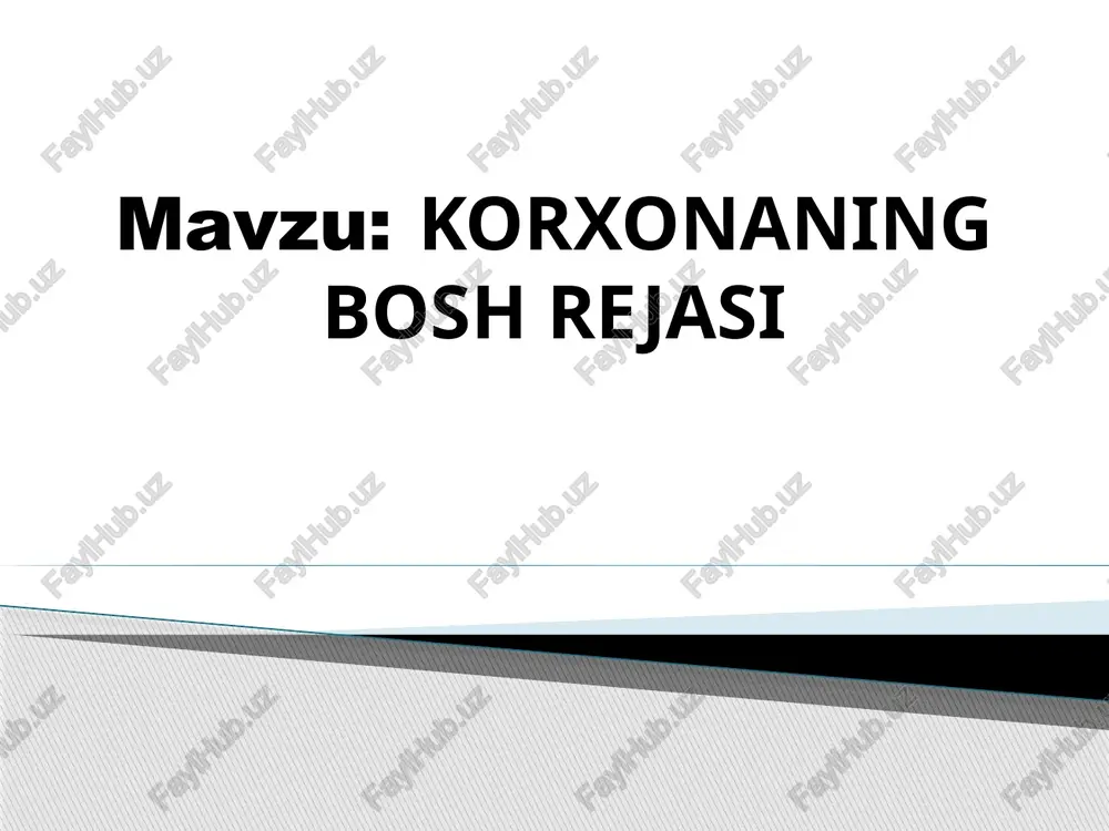 tegiyalarni belgilaydi va korxonaning turli bo'limlari va tizimlari o'rtasida ko'rdish va boshqarish jarayonlarini tashkil etish uchun kritik yo'nalishlar ko'rsatilishi mumkin. bozor rivojlanishi va ko'plablik: bu strategik yo'nalish korxonaning bozor rivojlanishiga yo'l yo'rg'alar. bu yo'nalishda korxona yangi bozorlar ochish, mavjud bozorlarda bozor paytida ta'sir ko'rsatish, mijozlarning talablariga javob bera olish va xaridorlarga taqdim etiladigan mahsulotlarni rivojlantirishga e'tibor beradi. quyidagi 3 ta strategik yo'nalish bosh rejada ko'rsatilishi mumkin: innovatsiyalar va texnologik yangilanishlar: korxonaning bosh rejasi, innovatsiyalarni qo'llash va texnologik yangilanishlarga e'tibor berishni o'z ichiga oladi. bu strategik yo'nalish, korxonaning istiqbolida rivojlanishni ta'minlash uchun texnologik yangilanishlar va innovatsiyalarni o'z ichiga oladi, shuningdek, yangi mahsulotlar va xizmatlar ishlab chiqish va bozorda raqobatlanish uchun imkoniyatlarni yaratishni ham maqsad qiladi. moliyaviy boshqaruv va samarali moliyaviy strategiyalar: korxonaning bosh rejasi moliyaviy boshqaruvni mustahkamlash va samarali moliyaviy strategiyalar belgilashda muhim ahamiyatga ega. bu strategik yo'nalish, korxonaning moliyaviy resurslarini samarali boshqarish, kredit olish, to'lov va qarzlar bilan bog'liq boshqa …