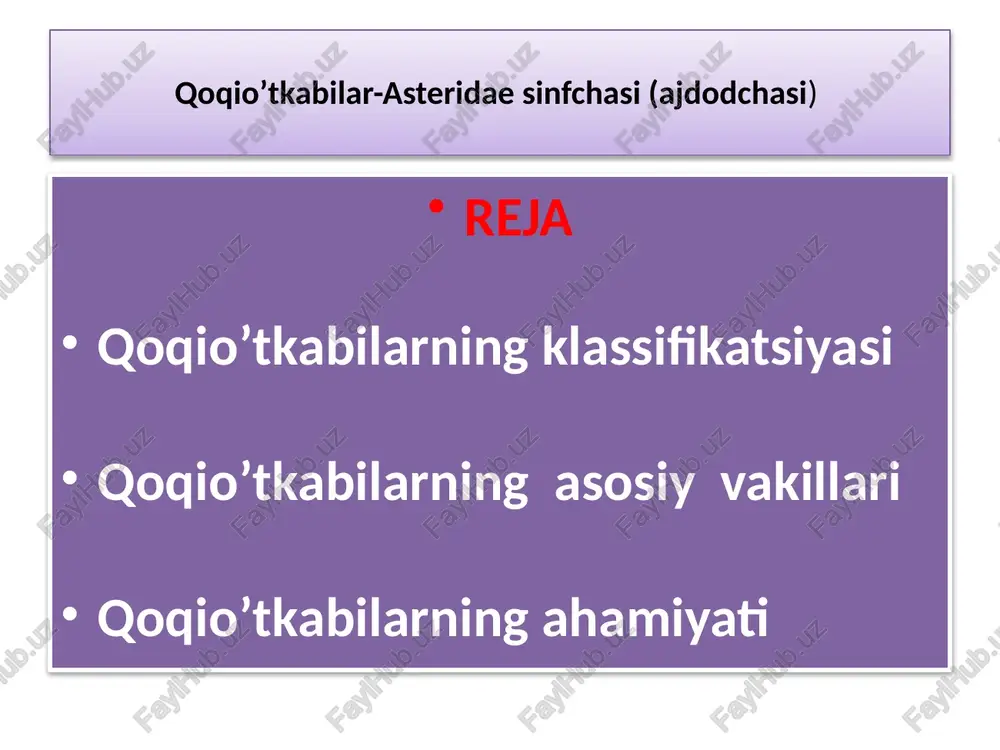 dori ko'p bo'lganligidan u tezda qurib qolish xususiyatiga ega. oila.pinaceae-qarag'aydoshlar turkum. pinus-qarag'ay tur. pinus silvestrus-oddiy qarag'ay bo'yi 20-25 metrga etadigan daraxt o'simliklar sifatida ko'plab ekilmoqda. qarag'ay kurtagi tarkibida–0,4 %, bargli shoxchasida – 0,13-1,3 % efir-moyi bor. oila. juglandaceae - yong'oqdoshlar turkum. juglans – yong'oq tur. juglans regia l.– grek yong'og'i halq tabobatida yong'oqning gullari, barglari, etilmagan yosh g'o'ralari, mevalarining po'stlari, yong'oq po'chog'i, mag'zi, mag'zining orasida bo'ladigan to'siqlari va moyidan foydalaniladi. yong'oqning yog'ochidan qimmatbaho buyumlar tayyorlanadi. bo'yi 15-30 m.ga etadigan daraxt. efir moy chiqaruvchi bezchalardan iborat. bargida – 0,1 % efir-moyi saqlaydi. oila. tiliaceae– jo'kadoshlar turkum. tilia l. – jo'ka tur. tilia sardata mill. – yurakbarg jo'ka bo'yi 30 m gacha etadigan daraxt. to'pguli 5-9 guldan tashkil topgan, asalga juda boy o'simlik. oila. elaeagnaceae - jiydadoshlar turkum. elaeagnus l.- jiyda tur. elaeagnus angustifolia l. - ingichka bargli jiyda bo'yi 3-8 metrgacha etadigan daraxt. gullari hidli. jiyda gulida – 0,3 % efir …