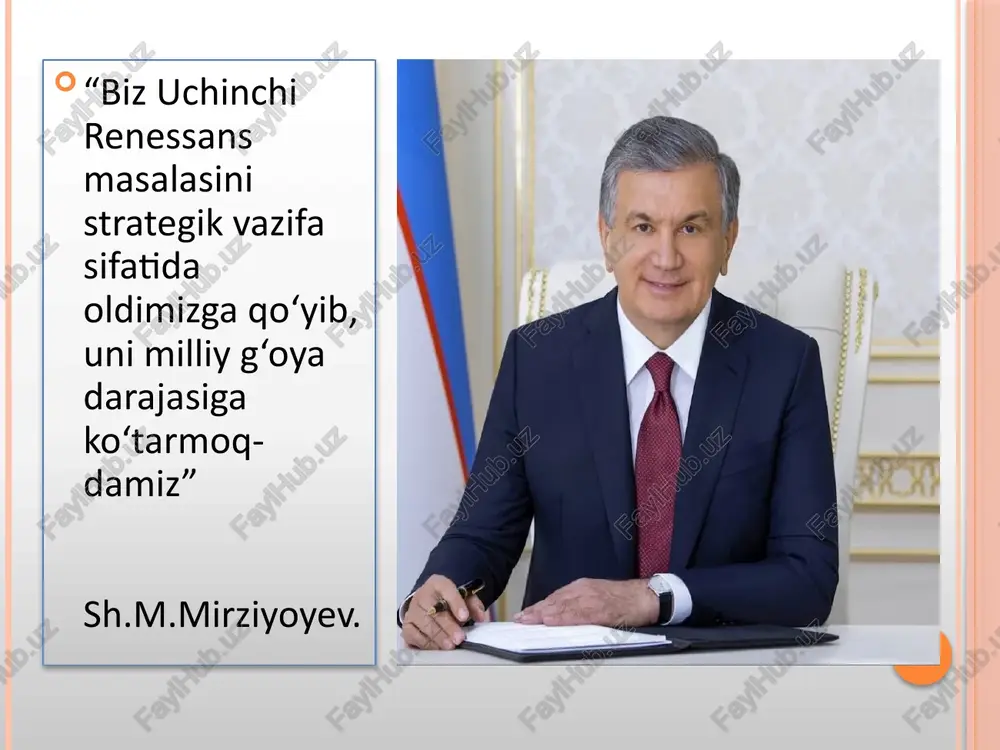 aniyat yuksaklarga ko‘tarilganligini ko‘zda tutgan. mazkur o‘lkalar qadimiy sivilizatsiya beshigidir. sharq uyg‘onish davri renessansi. ix-xii asrlarda jahon sivilizatsiyasi tarixiy taraqqiyoti davomida birinchi bo‘lib sharq mo‘jizasi ro‘y berdi. huddi shu davrda qadimgi sharq mintaqasiga mansub misr, mesopotamiya, hindiston, xitoy, markaziy osiyo hududlari insoniyat sivilizatsiyasining ilk sarchashmalari sifatida shakllandi. vii asrdan boshlab arab dunyosida islom bayrog‘i ostida vujudga kelgan xalifalik davlati qisqa tarixiy davr ichida ko’pgina hududlarni egallab ularda nisbatan yagona iqtisodiy va madaniy-ma’naviy makon yaratishga muvaffaq bo‘ldi. bunday hollar sharq uyg‘onish jarayoniga va ayniqsa arab dunyosi bilan tutashgan markaziy osiyo hududlariga ham jiddiy ta’sir ko‘rsatdi. ix-xii asrlar davomida xalifalik tasarrufidagi mamlakatlarda islomiy hamda dunyoviy madaniyatning yonma-yon rivojlanishiga keng yo‘l ochildiki, bu hol oxir-oqibatda sharq dunyosini ulkan o‘zgarishlarga olib keldi. sharq uyg‘onish davri buyuk allomalari (783, xiva — 850, bagʻdod) — xorazmlik matematik, astronom, geograf, fan tarixidagi ilk qomusiy olimlardan. farobiy (taxallusi; toʻliq nomi abu nasr muhammad ibn muhammad ibn uzlugʻ tarxon …