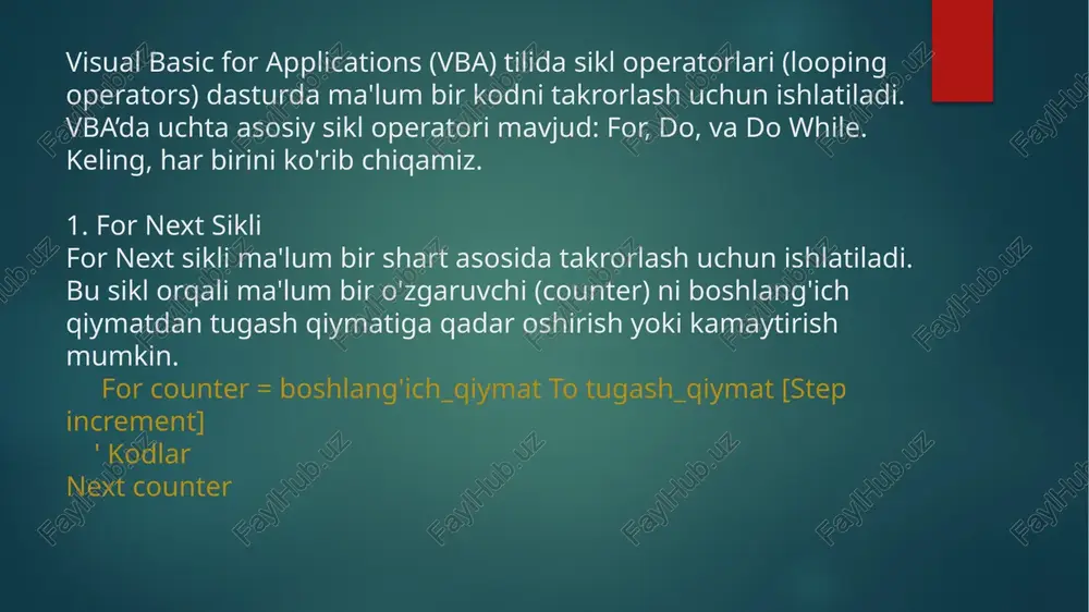 visual basic for applications dasikloperatorlari - Page 2