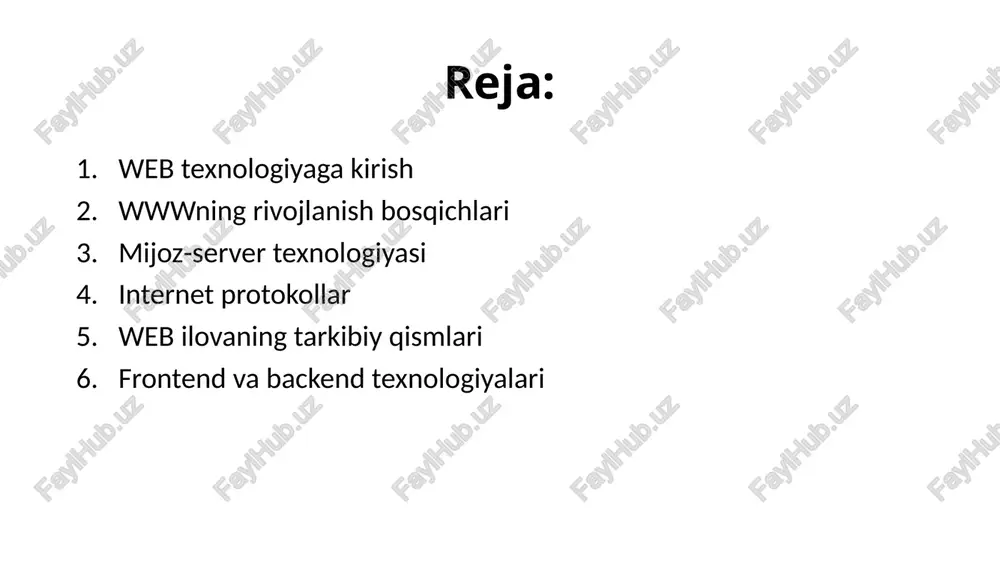brauzerni yaratdi. wwwning rivojlanish bosqichlari 2. keng jamoatchilikka ruhsat berilishi (1992-1995): bu vaqt ichida birinchi brauzerlar, masalan, mosaic va veb-serverlar yaratildi, bu esa www ni keng omma uchun ochiq qildi. birinchi tijorat veb-saytlarining ochilishi. wwwning rivojlanish bosqichlari 3. jadal rivojlanish (1995-2000): veb-kompaniyalar tez o'sish va investitsiyalarni boshdan kechirgan dot-com davri. internet explorer va netscape navigator kabi ilg'or brauzerlarning paydo bo'lishi. javascript va css kabi texnologiyalarni ishlab chiqish. 4. ijtimoiy tarmoqlar va bloglar davri (2001-2005): ijtimoiy tarmoqlarning paydo bo'lishi va bloglarning ommalashishi. interaktivlikni va foydalanuvchilar o'rtasida ma'lumot almashishni qo'llab-quvvatlovchi web 2.0 texnologiyalarini ishlab chiqish. wwwning rivojlanish bosqichlari 5. mobil veb-saytlarni ishlab chiqish (2006-2010): internetga kirish uchun mobil qurilmalardan foydalanishning ko'payishi. mobil brauzerlar va sezgir veb-dizaynlarning paydo bo'lishi. 6. veb-ilovani kengaytirish (2011-2015): html5 va css3 kabi veb-texnologiyalarda sezilarli yaxshilanishlar. veb-ilovalar va bulutli xizmatlarning tobora ommalashib borishi. 7. internet buyumlar va texnologiya rivojlanishi (2016 yildan hozirgi kungacha): narsalar interneti (iot) va aqlli qurilmalarni …