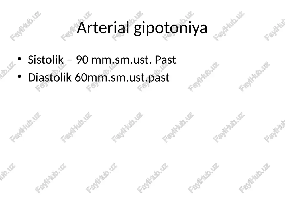 fas olish sust, tez-tez, yuzaki, qorachiqlar tor, fotoreaksiya saqlangan. qon bosimi pasaygan, mushaklar tonusi pasaygan shoshilinch yordam bemor gorizontal holatga yotqizilib, oyoqlari30-40 gradusga ko’tarilib, qisib turgan kiyimlar yechiladi, erkin nafas olishi uchun sharoit yaratiladi. navshatil spirt hidlatiladi, yuziga sovuq suv sepiladi. badani sovuq suv bilan artiladi. teri ostiga kordiamin kofein teri ostiga yuboriladi kollaps to’satdan qon tomirlar tonusining pasayishi, umumiy aylanayotgan qon hajmining kamayishi, arterial va venoz bosimining tushishi, bosh miyaning gipoksiyasi va hayotiy muhim organlar faoliyati pasayishi bilan namoyon bo’ladi. etiopatogenezi – aqb kritik holatga tushganda bosh miya gipoksiyasi va ishemiyasi natijasida kuzatilishi mumkin. kollaps va shok holatlarining bir biridam farqi patofiziologik belgilarning turlicha kechishi. klinikasi kollaps – tos’atdan boshlanadi. bemorning to’shakdagi holati passiv, harakatsiz, atrof muhitga befarq. umumiy darmonsizlikka shikoyat qiladi. ko’zlari cho’kkan, terisi oqargan yoki sianotik. ter yuzasida sovuq ter, qo’l oyoqlar sovuq. nafasi tezlashgan yuzaki, tomir urishi tezlashgan sust, og’ir holatlarda aniqlab bo’lmaydi. kolaps ko’rsatkichi ad …