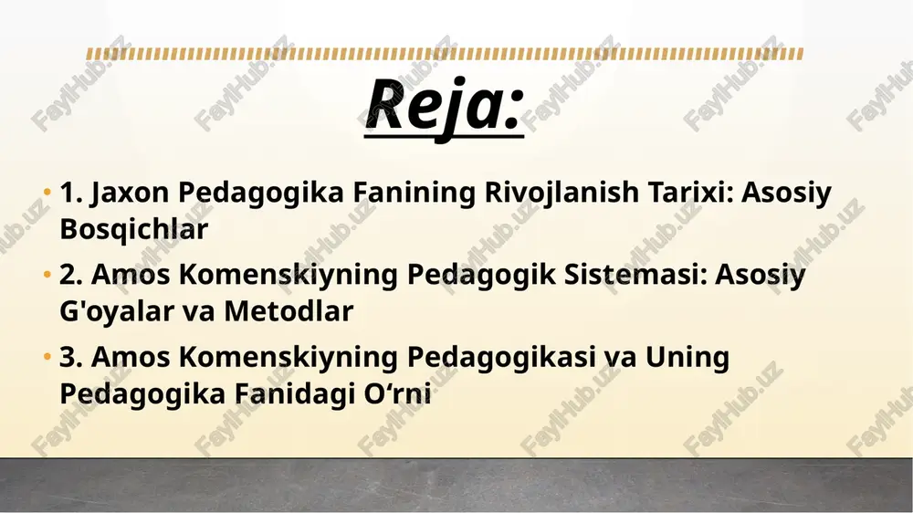 tilib, diniy fanlar ustuvor bo‘lgan. islom ta'lim tizimi islom davrida ilm-fan va ta'lim juda rivojlangan. islom olamida madrasa tizimi shakllanib, o‘qish va ilmni oshirishga alohida e'tibor berilgan. shuningdek, al-farobi, ibn sina, ibn rushd kabi olimlar o‘z asarlarida ta'limning ilmiy asoslarini rivojlantirgan. renessans va yangi davrda pedagogikaning shakllanishi renessans davrida ta'limning yangi yondashuvlari renessans davrida ilm-fan va san'atga bo‘lgan qiziqishning ortishi ta'lim tizimining yangilanishiga olib keldi. bu davrda bolalar huquqlari, erkin fikr va ilmiy yondashuvlarning rivojlanishi ta'limda yangi paradigmani yaratdi. petrarka, erasmus, va boshqa insonparvarlik olimlari ta'limni insoniyat taraqqiyoti uchun muhim deb e'tirof etdilar. yangi davrda pedagogika ilmiy fan sifatida rivojlanishi xvi asrda, yevropada pedagogika fanining ilmiy asoslari shakllanib, u faqat diniy emas, balki ilmiy metodlar orqali ham amalga oshirilishi kerakligi to‘g‘risida fikrlar ilgari surildi. xususan, yevropadagi ilmiy-ijtimoiy o‘zgarishlar (ilmiy inqilob) ta'lim metodologiyasining rivojlanishiga katta ta'sir ko‘rsatdi. xviii-xix asrda pedagogikaning ilmiy asoslari pedagogik g‘oyalar va ilmiy izlanishlar xviii asrda, janob jon …