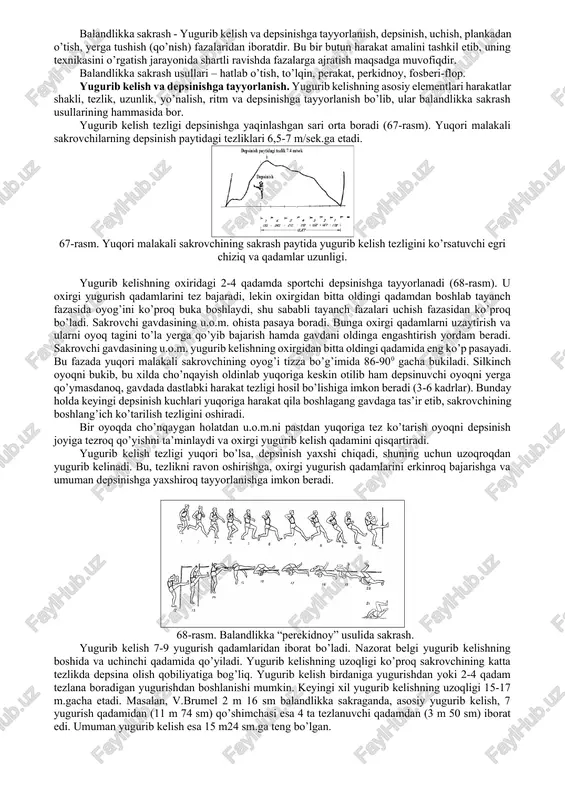 shu usulni qo’llash orqali o’rnatilgan. o’tgan asrning 30-yillaridan boshlab “perakat” usuliga raqobatchi sifatida “perekidnoy” usuli amalga joriy etila boshlanadi. 1936 yili ikki amerikalik sakrovchi k.jonson (“perekat”) va d.olbriton (“perekidnoy”) 207.6 sm balandlikni zabt etadi. 1968 yilgacha ko’plab jahon va olimpiada rekordlari “perekidnoy” va “perekat” usullari orqali o’rnatiladi. 1968 yilgi mexiko olimpiadasi yengil atletikaning qator turlari uchun juda omadli keladi. shu jumaladan, mazkur olimpiada o’yinlari balandlikka sakrash turi uchun ham yangi nomlar va rekordlarni taqdim etdi. xususan, balandlikka sakrash musobaqalarida amerikalik sakrovchi r.fosberi o’ziga xos yangi usulni qo’llaydi va uning natijasida 224 sm balandlikni zabt etadi. uning bu natijasi uni olimpiada rekordchisi sifatida tarixga muxrlaydi. aynan, r.fosberi qo’llagan bu usul uning sharafiga nomlanib, hozirgi kundagi “fosberi-flop” usuliga asos soladi. shu yillardan boshlab ko’plab, sakrovchilar “perekidnoy” va “fosberi-flop” usullari orqali ko’plab rekordlarni takrorlashga va yangilashga sazovor bo’ladi. jumladan, 1971 yil p.matsdorf (aqsh, 229 sm “perekidnoy”), 1976 yil d.stounz (aqsh, 232 sm “fosberi-flop”), …