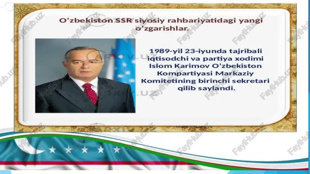 al topgan. eramizgacha va undan keyin qurilgan suv inshootlari, shu kungacha fayzini, mahobatini yo’qotmagan osori-atiqalarimiz qadim-qadimdan yurtimizda dehqonchilik, hunarmandchilik madaniyati, me’morchilik va shaharsozlik san’ati yuksak bo’lganidan dalolat beradi». o‘zbekiston tarixi faqat turli bilimlar tarzidagi fan emas, balki bir necha asrlar davomida to‘planib kelgan o‘zaro ichki qonuniyatlar bilan chambarchas bog‘langan bilimlar tizimi sifatidagi o‘zining o‘rganish ob’ekti va predmetiga ega bo‘lgan mustaqil fandir. o‘zbekiston tarixi fanining dolzarb muammolari, yechimini kutayotgan va aniqlik kiritilishi lozim bo‘lgan masalalar talaygina. xususan, vatanimiz hududida eng qadimgi davrlardan boshlab yashayotgan aholi va ularning joylashuvi; bu aholining qo‘shni qabilalar va elatlar bilan turli munosabatlari; amudaryo va sirdaryo oralig‘ida yashagan qadimgi mahalliy aholini bizning ajdodlarimiz ekanligini ta’kidlash va tadqiq etish shular jumlasidandir. shuningdek, dastlabki o‘zbek davlatchiligining paydo bo‘lishi va rivojlanishi ham muhim masaladir. ayniqsa, mahalliy qadimgi aholi o‘troq yashaganligi dehqonchilik xo‘jaligini rivojlantirganligi, dastlabki aholi manzilgohlarining paydo bo‘lganligi; dastlabki manzilgohlar rivojlanib ilk shaharlarga aylanganligi; dastlabki shaharlarning ijtimoiy-iqtisodiy, madaniy va ma’muriy …