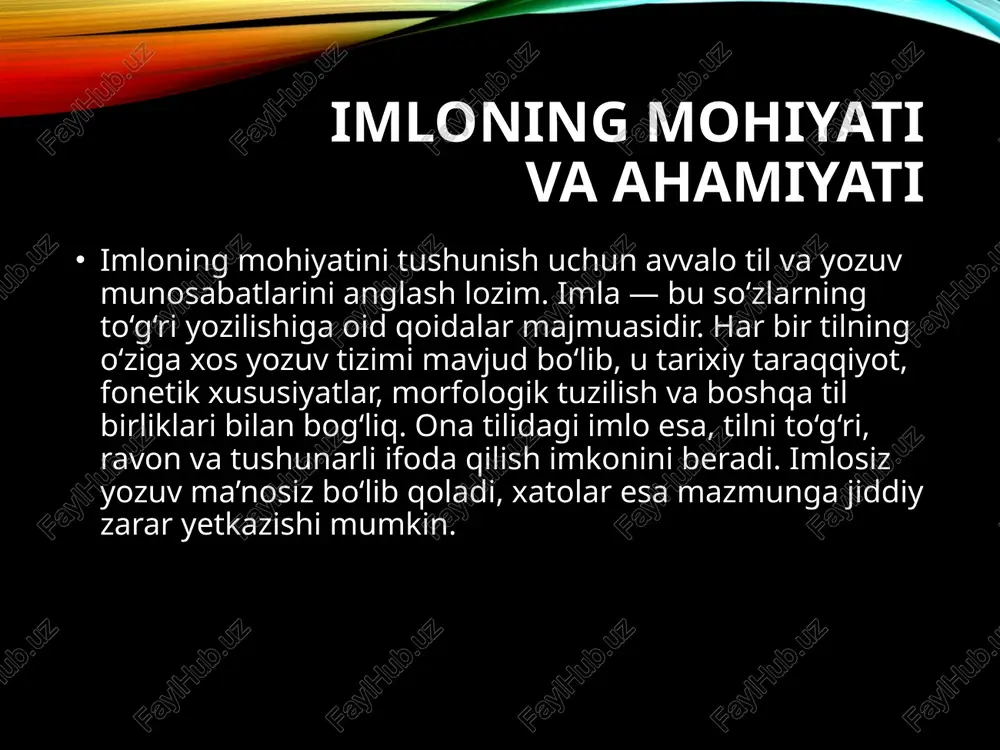 ar fonetik yoki morfologik prinsiplarga zid ravishda yoziladi, ammo ularning yozuvi tarixiy odatga asoslangan bo‘ladi. semantik prinsip esa ma’noga asoslanadi. ya’ni, ma’nolari yaqin yoki farqli so‘zlarni imlo orqali farqlashga harakat qilinadi. masalan, "ko‘r" (ko‘zsiz) va "ko‘r" (ko‘rmoq fe’li) so‘zlari kontekstda tushuniladi, ammo imloda ham bu farq muhimdir. differensial prinsip orqali esa talaffuzi bir xil, lekin ma’nosi turlicha bo‘lgan so‘zlar turlicha yoziladi. bu prinsip ko‘proq homofon so‘zlarda uchraydi. boshlang‘ich sinflarda imlo o‘rgatish metodikasi boshlang‘ich sinflarda imlo o‘rgatish metodikasi, avvalo, yosh bolalar psixologiyasi va qabul qilish darajasiga mos bo‘lishi kerak. bu yoshdagi o‘quvchilar uchun imlo qoidalarini to‘g‘ridan-to‘g‘ri o‘rgatish emas, balki amaliy faoliyat, mashqlar, yozma topshiriqlar, diktantlar orqali o‘rgatish samaralidir. avvalo, o‘quvchilarda harflar va tovushlar haqidagi boshlang‘ich tushunchalar shakllantiriladi. so‘ngra ularni so‘z tuzishga, so‘zlarni tahlil qilishga, imloviy xatolarni topishga o‘rgatish mumkin. har bir darsda qisqa dikant, so‘z yodlash, she’r yozish yoki matn tahrirlash mashg‘ulotlari orqali imlo malakalari mustahkamlanadi. nteraktiv metodlar, o‘yinlar, rasmli topshiriqlar …