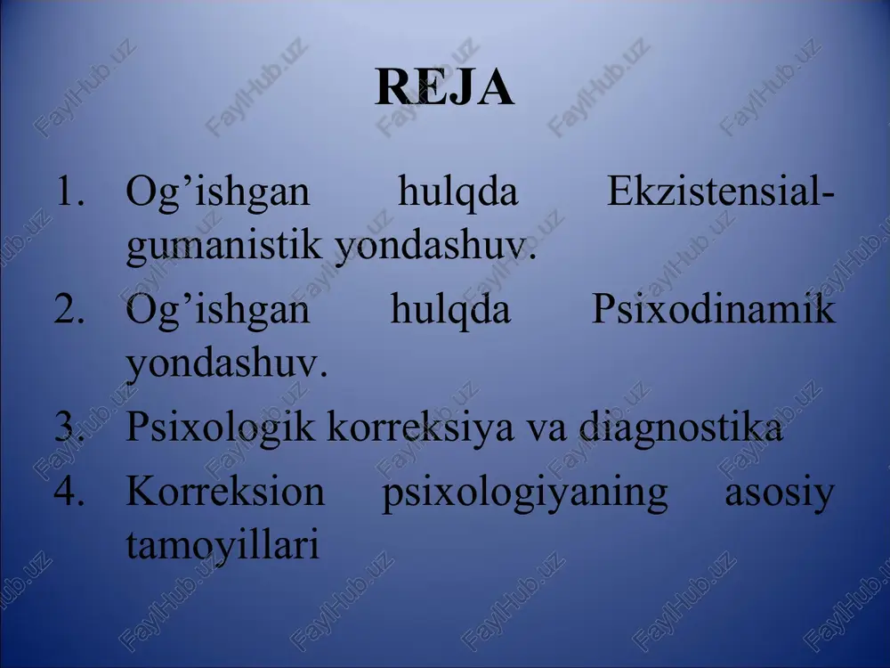 ssi yo'qligi; oilaning umidlarini qondirishning iloji yo'qligini bilish; o'quv yukini bardosh bera olmaslik; og'zaki intellektning past darajasi; qiyin vaziyatlardan qochish tendentsiyasi, tanqidga zaif reaktsiyalar; o'z-o'zini nazorat qilish va o'zini o'zi boshqarish funktsiyalarining zaifligi; affektiv qo'zg'aluvchanlik, impulsivlik; maktab manfaatlarini ifoda etmaslik, o'rganishga salbiy munosabat. psixologik sabablar (noto'g'ri tarbiya oqibati) dangasalik, o'qish va ishlash istagi yo'qligi; xulq-atvorning passivligi, atrofdagi hayotga befarqlik, har qanday faoliyat turida mustaqillikning yo'qligi; tartibsizlik, qarama-qarshilik, boshqalarga bo'ysunmaslik tendentsiyasida namoyon bo'ladigan tartibsizlik, o'z faoliyatini boshqara olmaslik, o'z faoliyatini tashkil etishda mustaqillikning yo'qligi yoki o'z imkoniyatlarini hisobga olmasdan qattiq o'zini o'zi tashkil qilish; qiyin, uzoq maqsadlarni qo'ya olmaslik yoki ular qo'yilgan bo'lsa ham, ularga rahbarlik qila olmaslik bilan tavsiflangan qat'iyatsizlik; hamma narsada shaxsiy manfaatlarni boshqa odamlar va umuman jamiyat manfaatlaridan ustun qo'yishga asoslangan xudbinlik; intizomsizlik; qaysarlik, injiqlik; qo'pollik; yolg'on. ijtimoiy sabablar (noto'g'ri oila) bolalarga yaqinlik yo'qligi; oiladagi janjallar, nizolar, janjallar; oilaning buzilishi; oiladagi tarbiyaning noto'g'ri turi (bolani rad etish, unga …
