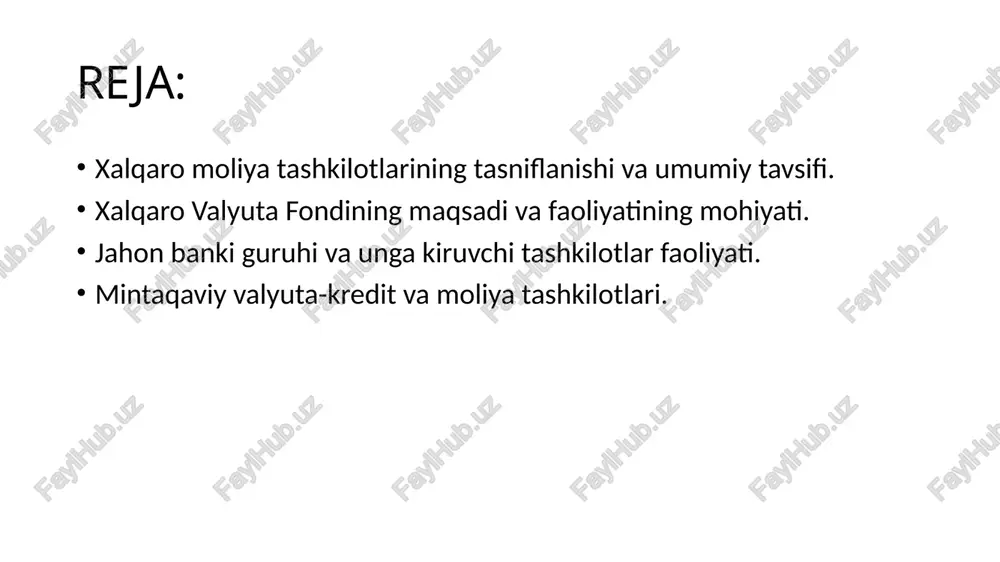 n urushidan so‘ng mustamlakachilik tizimining parchalanishi va 1970 yillardagi iqtisodiy o‘zgarishlar bilan bog‘liqdir. shu bilan birgalikda 1980-yillarning boshlarida xalqaro moliya tashkilotlari faoliyatida uchinchi bosqichning boshlanganligini qayd etishimiz mumkin. chunki bu davrda jahon iqtisodiyotida globallashuvning kuchayishi hamda integratsion jarayonlarning jadallashuvi kabilarni ko‘rsatish mumkin. dunyodagi bir qator davlatlarning hukumat organlari zamonaviy xalqaro iqtisodiy munosabatlardagi muammolarni birgalikda hal etishga ehtiyoj sezdilar va buning natijasida xalqaro tashkilotlarga bo‘lgan talab yanada ortib bordi. xalqaro valyuta-kredit tashkilotlariga xalqaro valyuta fondi, jahon banki, evropa tiklanish va taraqqiyot banki, xalqaro hisob-kitoblar banki, osiyo, amerika, afrika mintaqaviy rivojlanish banklari va boshqalar kiradi. xalqaro valyuta-kredit tashkilotlarining vujudga kelishiga va faoliyatining rivojlanishiga quyidagi omillar ta’sir ko‘rsatgan: xo‘jalik hayoti baynalmilallashuvining kuchayishi, shuningdek, milliy chegaralardan tashqariga chiquvchi transmilliy korporatsiyalar va transmilliy banklarning tashkil topishi; jahon xo‘jaligida moliyaviy munosabatlarni xalqaro tartibga solishga bo‘lgan ehtiyojning kuchayishi; jahon valyuta tizimi, xalqaro valyuta-kredit, qimmatbaho qog‘ozlar va oltin bozorlaridagi yuzaga keladigan muammolarni hamkorlikda hal qilish zaruriyatining ortib borishi. …