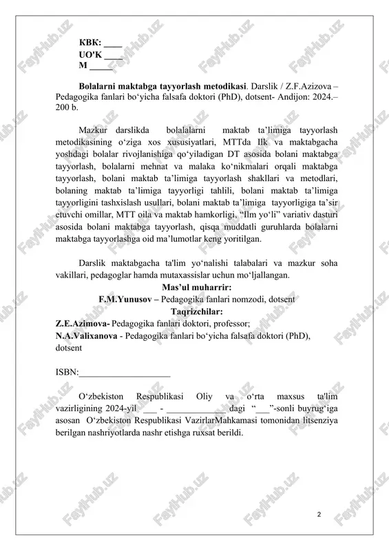 da. davlatimiz tomonidan ilmiy sohadagi rivojlanishlar keng qoʻllab-quvvatlanmoqda. ayniqsa, bu oʻrinda yosh avlodni kichik yoshdan boshlab sogʻlom va har tomonlama yetuk qilib voyaga yetkazish, taʼlim-tarbiya jarayoniga samarali taʼlim-tarbiya shakllarini hamda usullarini joriy etish va shu orqali bolalarni rivojlantirish borasidagi ishlar muhim ahamiyat kasb etadi. o‘zbekiston respublikasi konstitutsiyasining 50-moddasida: “davlat uzluksiz ta’lim tizimi, uning har xil turlari va shakllari, davlat va nodavlat ta’lim tashkilotlari rivojlanishini ta’minlaydi. davlat maktabgacha ta’lim va tarbiyani rivojlantirish uchun shart-sharoitlar yaratadi”,-deya e’tirov etilgan. “taʼlim toʻgʻrisida”gi oʻzbekiston respublikasi qonunining 8 –moddasida: “maktabgacha taʼlim va tarbiya bolalarni oʻqitish va tarbiyalashga, ularni intellektual, maʼnaviy-axloqiy, etik va estetik va jismoniy jihatdan rivojlantirishga, shuningdek bolalarni umumiy oʻrta taʼlimga tayyorlashga qaratilgan taʼlim turidir. maktabgacha taʼlim-tarbiya olti yoshdan yetti yoshgacha boʻlgan bolalarni boshlangʻich taʼlimga bir yillik tayyorlashni nazarda tutadi”,- deb koʻrsatilgan. maktabgacha taʼlimda bolani har tomonlama rivojlantirish, uning umumiy taʼlimda erishiladigan sezilarli yutuqlariga asos boʻladi. bolaning erta rivojlanishi uning kelgusida shaxs sifatida shakllanishida hal …