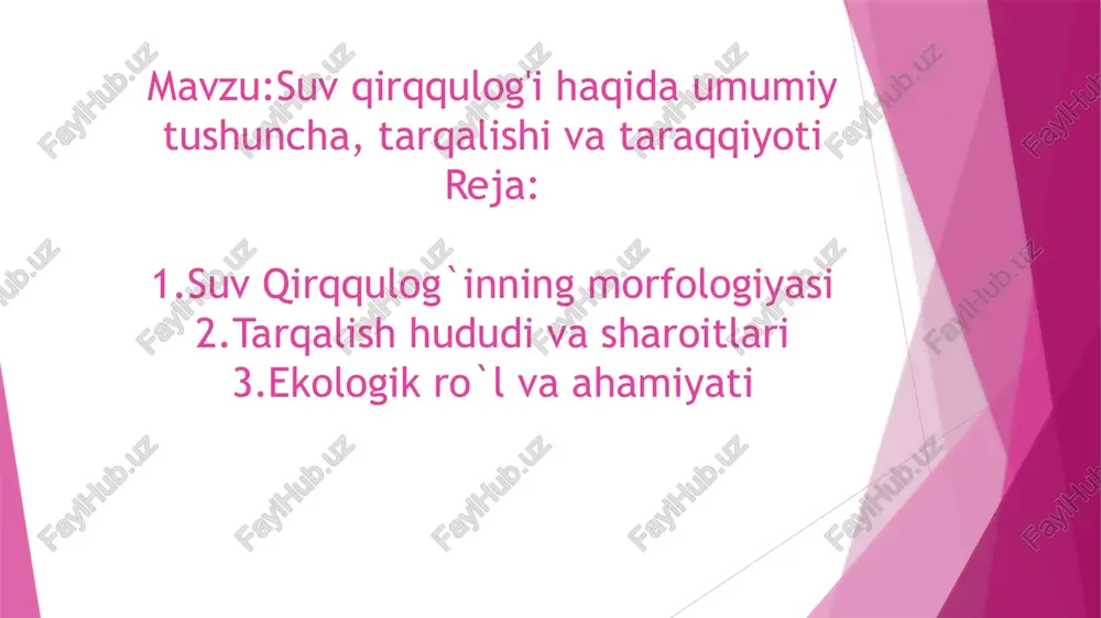 yaratadi. barglari va ildizlari suvdagi kislorod miqdorini oshiradi, bu esa suvda yashovchi boshqa organizmlar uchun foydali bo‘ladi. suv qirqqulog'i ba'zan o‘zgacha o‘sish sur'atlariga ega bo‘lishi mumkin, bu esa ekosistemalarda tengsizlik va biotoplarning o‘zgarishiga olib kelishi mumkin. agar tarqalishi nazorat qilinmasa, bu o‘simlik suv havzalarining to‘lib ketishiga va suvda boshqa o‘simliklarning o‘sishiga to‘sqinlik qilishi mumkin. quyidagi rasim orqali soruslarning barg ostida joylashganini ko`rishimiz mumkin sershox qirqbo'g'im👇 🔘 dala qirqbo'g'imidan farqi: ▫️ bahorgi novdasining yo'qligi ▫️ spora beruvchi boshoqlari shoxlangan novdalar uchida hosil bo'lishi ko'payishi jinsiy (gametofit) va jinssiz (sporofit) bo'g'inlarning gallanishi orqali amalga oshadi vegetativ yo'l bilan ham ko'payadi erta bahorda dala qirqbo'g'imining ildizpoyasidagi kurtaklardan bahorgi - generativ novda o'sib chiqadi ✅ qirqbo'g'imlarda👇 gametofit — jinsiy boʻgʻin: 🖌 1. sporadan rivojlanadi 🖌 2. ayrim jinsli 🖌 4. erkaklik o'simtasi - yashil chetlari boʻlingan 🖌 5. urg'ochi jinsi erkagidan kattaroq 🖌 6. zigota hosil qiladi 🖌 7. avtotrof 🖌 8. mustaqil oziqlanadi …