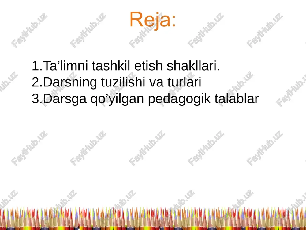 arida o‘quvchilarni jamoaviy o‘qitish haqida quyidagi tavsiyalarni beradi: 1) agarda o‘quvchilar birgalikda o‘qisalar, ular zerikmaydilar, fanni o‘rganishga qiziqish kuchayadi; ularda bir-birlaridan ortda qolmaslik uchun o‘zaro musobaqalashish istagi rivojlanadi, ular bolaning o‘qishi yaxshilanishiga yordam beradi. 2) o‘zaro suhbatlarda o‘quvchilar kitobdan o‘qish yoki kattalardan eshitgan qiziqarli ma’lumotlarni bir-birlariga aytib beradilar; 3) bolalar birgalikda, yig‘ilganlarida bir-birilari bilan do‘stlashadilar va bir-birlarini hurmat qiladilar; ular faqatgina musobaqalashmaydilar, balki bir-birlariga o‘quv materiallarini o‘zlashtirishda yordam beradilar; bu bilan bolalar mag‘rurlanadilar, bir-birlaridan yaxshi odatlarni o‘rganadilar2. xv asrda jamoaviy o‘qitishni tashkil etish g‘oyasini muhammad tarag‘ay ulug‘bek davom ettiradi. mutafakkir o‘zining madrasalarida individual mashg‘ulotlar tizimini bekor qiladi va “jamoa” sinf-dars tizimiga yaqin bo‘lgan shaklini joriy qiladi. umumiy ma’ruzani 50-70 nafar kishidan iborat katta guruhga odatda, o‘z sohasida mashhur bo‘lgan olim mudarris (o‘qituvchi-professor) o‘qiydi, amaliy mashg‘ulotlarni esa 10-15 kishidan iborat kichik guruhda kichik mudarris (o‘qituvchi) olib boradi. o‘qitishning muhim metodlari munozara va tortishuvlar hisoblangan. samarqand madrasasida ma’ruzalarni allomaning o‘zi, qozizoda rumiy, …