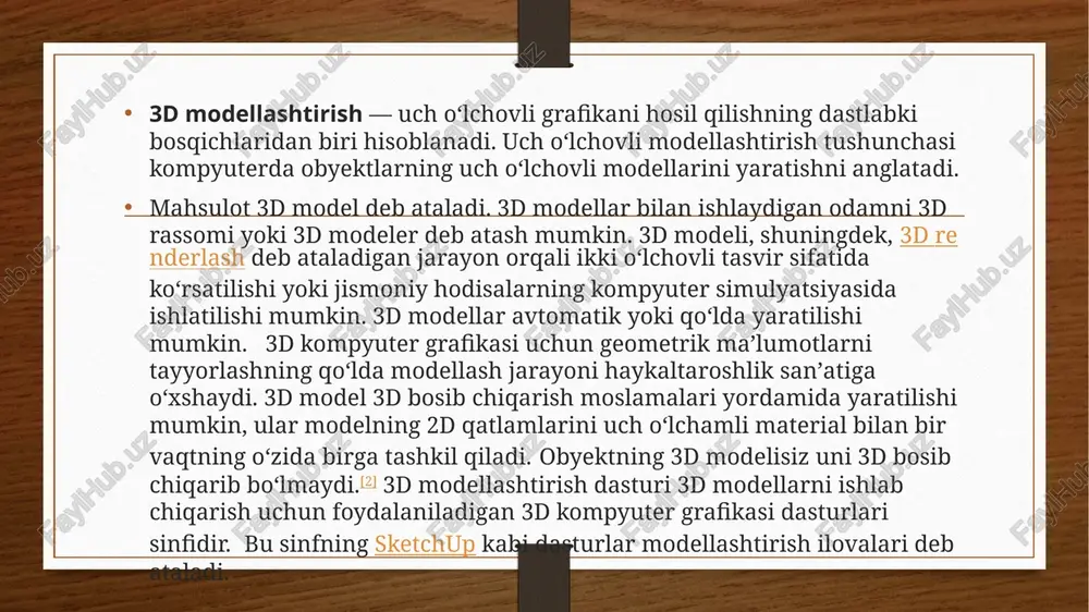 urlarni ishlab chiqish uchun dasturiy tillarni qoʻllash kerak boʻladi. c/c++, java, python, javascript, c# dasturiy tillar shular jumlasidandir. tayyor 3d-modellarni dasturiy holga keltirish uchun translyatorlarda dasturiy kodlar yozilishi talab etiladi. bu esa koʻplab dasturiy kodlarni talab etadi. mazkur ishlarni optimallashtirish maqsadida bir qator grafik dasturiy taʼminotlar ishlab chiqilgan. 2005-yilda ishlab chiqilgan „unity 3d“ dasturi shular jumlasidandir. „unity 3d“ bu 3d dasturiy mahsulotlar hamda oʻyinlar ishlab chiqarishdagi eng qulay dasturiy taʼminotlardan biri hisoblanadi. „unity“ da tayyor 3d modellarni yuklab olish mumkin hamda ularga c# yoki javascript tillarida skript kodlar yozib birlashtirish mumkin. „unity 3d“da ishlash ancha qulay: yaratilayotgan dastur uchun kerakli materiallarni bitta katalogga avtomatik nusxalab saqlab qoʻyish imkoniyati; skript kodlar alohida yozilib keyin obyektlarga birlashtirilishi; tayyorlanayotgan dasturiy mahsulotni koʻrib turish qulayligi va eng asosiysi; koʻpgina platformalar uchun dasturni kompilyatsiya qilish imkoniyati mavjudligidir.[4] dastur ustida ishlar bajarilgandan soʻng uni quyidagi platformalar uchun kompilyatsiya qilib chiqarish mumkin: linux, windows, mac shaxsiy kompyuterlar …
