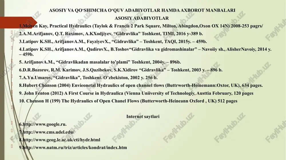 i. 4. tekis sirtga ta’sir etuvchi gidrostatik bosim kuchi va uning bosim markazini aniqlash usullari. gidrostatik g`ayritabiiylik (paradoks). gidravlika qonunlari bo`yisha suyuqlikdagi bosim uning shakliga bog`liq bo`l­may, uning shuqurligiga bog`liq. bu hodisa gidrostatik g`ayritabiiylik deb ataladi. ihtiyoriy shaklli tekis sirtga tushadigan bosim kuchi qiya tekis yuzaga tushadigan bosim kushi ds yuzachaga tushadigan absolyut bosim quydagicha aniqlanadi : chegirma bosim qiya tekislikka tushadigan absolyut bosim kushi quydagi formula orqali aniqlanadi: chegirma bosim kuchi aniqlanadi : demak qiya tekis yuzaga tushadigan bosim kushi quydagicha aniqlanadi : bosim markazini tushuntirishga doir bosim markazining koordinatasi ga teng deb, s sirtga ta'sir qilayotgan momentni aniqlaymiz. rasmdan yuqoridagi munosabatdan quyidagi kelib chiqadi: u holda bosim markazi inersiya momentini quyidagicha ifodalash mumkin u holda bosim markazi quydagicha aniqlash mumkin . yoki bosim markazini aniqlash. gidrostatik bosim kuchi qo‘yilgan nuqtaga bosim markazi deyiladi. bosim markazini aniqlash formulasi -tekis sirt suyuqlik sathiga parallel o’q’irlik markazidan o’tkazilgan gorizontal o’qqa nisbatan …