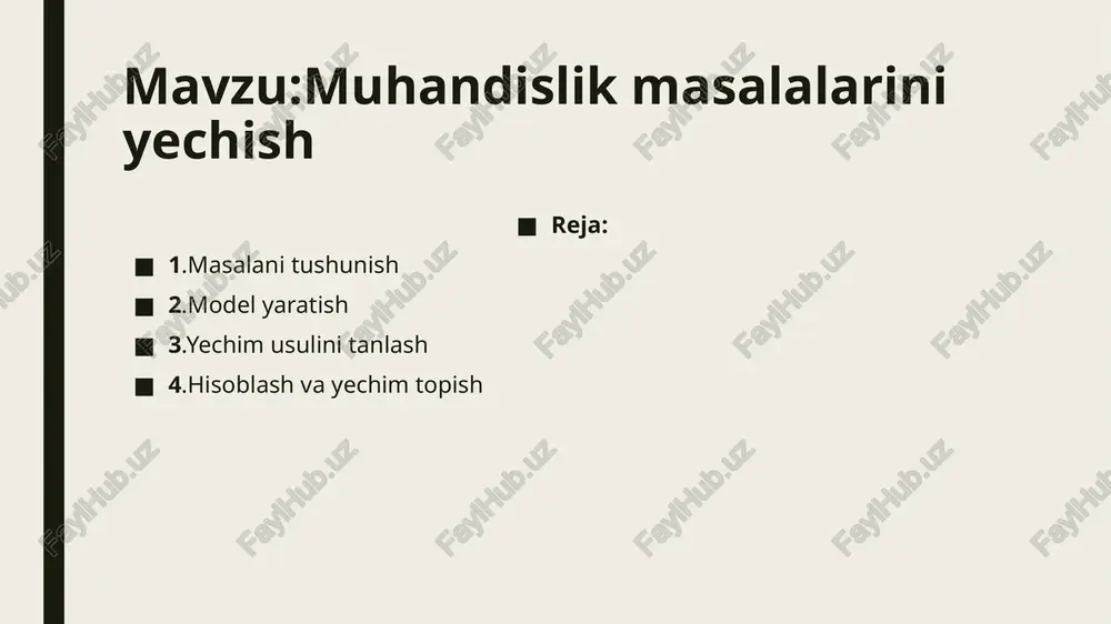odalardir ms excelning asosiy ishlov berish ob’yekti hujjatlar hisoblanadi. ms excel hujjatlari ixtiyoriy nomlanadigan va xls kengaytmasiga ega bo‘lgan fayllardir. ms excelda bunday fayllar «ishchi kitob» deb ataladi. har bir ishchi kitob ixtiyoriy sondagi elektron jadvallarni o‘z ichiga olishi mumkin. ularning har biri «ishchi varaq» deb ataladi. har bir ishchi varaq o‘z nomiga ega bo‘ladi. ishchi kitobni hosil qilish uchun ms excel dasturini ishga tushurish zarur. ishchi kitobning tarkibiy elementlaridan biri ishchi varaq, ya’ni elektron jadval hisoblanadi. har bir electron jadval 28 = 256 ta ustun va 216 = 65536 ta satrdan iborat 3.1.2-rasm. ms excel oynasi tuzilishi. menyu satri (gorizontal menyu). unda quyidagi bo‘limlar mavjud: «fayl» (fayl), «pravka» (tahrirlash), «vid» (ko‘rinish), «vstavka» (qo‘yish), «format» (bichim), «servis» (xizmat ko‘rsatish), «dannie» (ma’lumotlar), «okno» (oyna), «spravka» (ma’lumotnoma). ulardan biri bilan ishlash uchun satrdagi ixtiyoriy bo‘lim ustiga sichqoncha ko‘rsatkichini olib kelib bosiladi, natijada tanlangan bo‘lim menyusi elementlari ro‘yxati ochiladi. menyular bilan ishlash ms …
