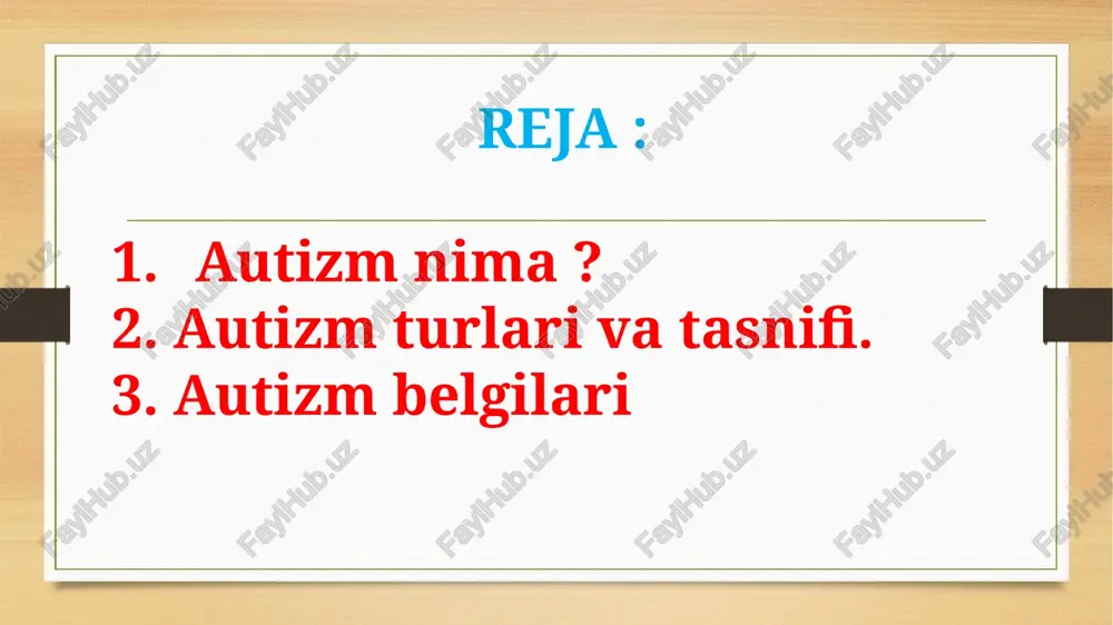 iy kasalliklar; miya shikastlanishi. 2. autizmli bemorlarning quyidagi guruhlari ajratiladi: birinchisi - bemorlar tashqi dunyo bilan aloqa qilishdan bosh tortishadi, aloqalar deyarli nolga tushiriladi; ikkinchisi - odamlar o'zlarini tortib olishadi, butun vaqtlarini bir xil faoliyatga bag'ishlashlari mumkin. ular uxlash yoki dam olish zarurligini unutishadi va uzoq vaqt uyg'oq yurish bilan ham uxlash istagini his qilishmaydi; uchinchisi - jamiyatning ijtimoiy tartiblari va me'yorlarini e'tiborsiz qoldiradigan odamlar (chunki ularni idrok eta olmaydilar); to'rtinchisi - kundalik muammolarini hal qila olmaydigan kattalar. ularda boshqalarga nisbatan xafagarchilik hissi paydo bo'ladi; beshinchisi - yuqori darajadagi intellektga ega bo'lgan kattalar, ular ijtimoiylashishga muvaffaqiyatli urinishadi va jamiyatga moslashadilar. ular boshqalar bilan deyarli teng sharoitlarda o'zaro aloqada bo'lishlari, o'qish, kasblarni o'rganish va aqliy mehnat bilan bog'liq sohalarda ishlashlari mumkin. autistlarning so'nggi guruhida vaqti-vaqti bilan "daho geni"namoyon bo'lgan odamlar bor. uning faollashishi autizmga chalingan odamning miyasida sodir bo'ladigan jarayonlar bilan bog'liq. bunday odamlar ilm-fan va kasbiy sohalarning turli sohalarida juda …