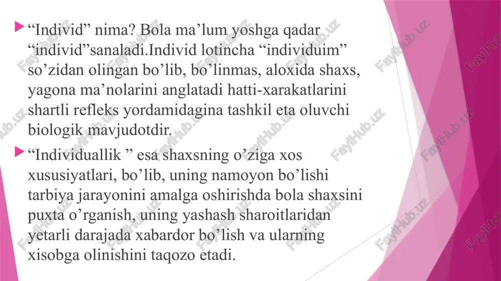 shlarning vazifalari, mazmuni, vositalari o‘zgaradi. bolalarning maktabgacha yoshning oxiriga borib erishgan rivojlanish darajasi ular bilan olib boriladigan ta’lim-tarbiya ishini murakkablashtirish imkonini beradi ilk yoshdagi bolalarning yosh xususiyatlari va ulami tarbiyalash. ilk yoshdagi bolalar yordamga muhtoj, ko'ngli nozik bo‘ladi. shubilan birga bu o‘sish varivojlanish sur’atlari juda yuqori bo'lganyoshdir. shu sababli tolaqonli rivojlanishni ta’minlash uchunbolalarning sog‘lig‘ini muhofaza qilish va mustahkamlash, ularninghayotini to‘g‘ri tashkil etish uchun har bir bolaning hissiy ijobiyholatiga ko‘maklashuvchi shart-sharoitlarni yaratish to‘g‘risida g‘amxo‘rlik qilish zarur. ilk yoshda bolalar emaklash, tirmashish, biror narsaga osilibo‘zini ko‘tarish, yurish kabi xilma-xil harakatlarni egallaydilar. harakat ayrim turlarining o‘z vaqtida paydo bo'lishi va ketma-ketligi bolalarning o‘ziga xos xususiyatlariga va tarbiya sistemasiga bog‘liq bo‘ladi. zotan, bolalarni yaxshi ovqatlantirish, parvarish qilish, ular bilan tez-tez muloqotda bo‘lib turish tufayli ular bu sharoitlar yo‘q bo‘lgan paytdagidan ancha erta mustaqil yura boshlaydilar bolalarni turli yosh davrlariga ajratishda turlicha fikrlar juda qadim zamonlardan beri fanga ma’lumdir. sharq mutafakkiri abu ali ibn sino …