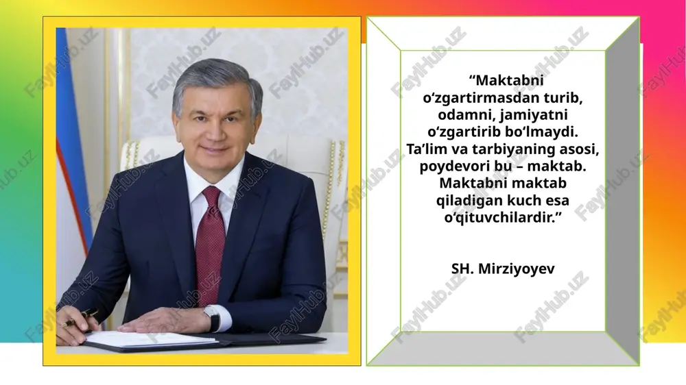 b ko‘rinadigan shaxslarga yangilanishlarga oid qarorlarni qabul qilishda asosiy rolni berish nazarda tutiladi. 5. muzokaralar rag‘batlantirishning barcha, moddiy va ma’naviy usullarini qo‘llashni nazarda tutadi. 6. muvofiqlashtirish. o‘zgarishlarning aniq tartibini tuzish, ularni bosqichma-bosqich amalga oshirishni nazarda tutadi. vazifa yaponiya singapur finlandiya yaponiyada o‘qituvchi kadrlar tayyorlash sifatiga juda katta talablar qo‘yiladi. bu talablar shundayki, mazkur kasbga iqtidorsiz va yo‘nalishi to‘g‘ri kelmaydigan tasodifiy kishilarning kirib qolishi amalda mumkin emas. o‘qituvchilar 4 yillik universitetlarda va 2 yillik kollejlarda tayyorlanadi. bu o‘quv yurtlarining bitiruvchilariga birinchi va ikkinchi darajali guvohnomalar beriladi. maktab direktori bo‘lish uchun 1-darajali guvohnomaga ega bo’lish shart. ular o‘z kasb mahoratlarini takomillashtirish ustida tinimsiz izlanishlar olib boradilar, ishga tushishdan oldin 7-10 kun kunduzgi tayyorlov kurslaridan o‘tadilar. singapurda maktablar uchun potentsial xodimlarni tanlash odatda intervyular, baholashlar va ba'zan o‘qitish namoyishlarini o‘z ichiga olishi mumkin bo‘lgan jiddiy jarayonni o‘z ichiga oladi. ko‘pincha asosiy e'tibor malaka, tajriba va maktab qadriyatlari va ta'lim falsafasi bilan uyg‘unlikka qaratiladi. …