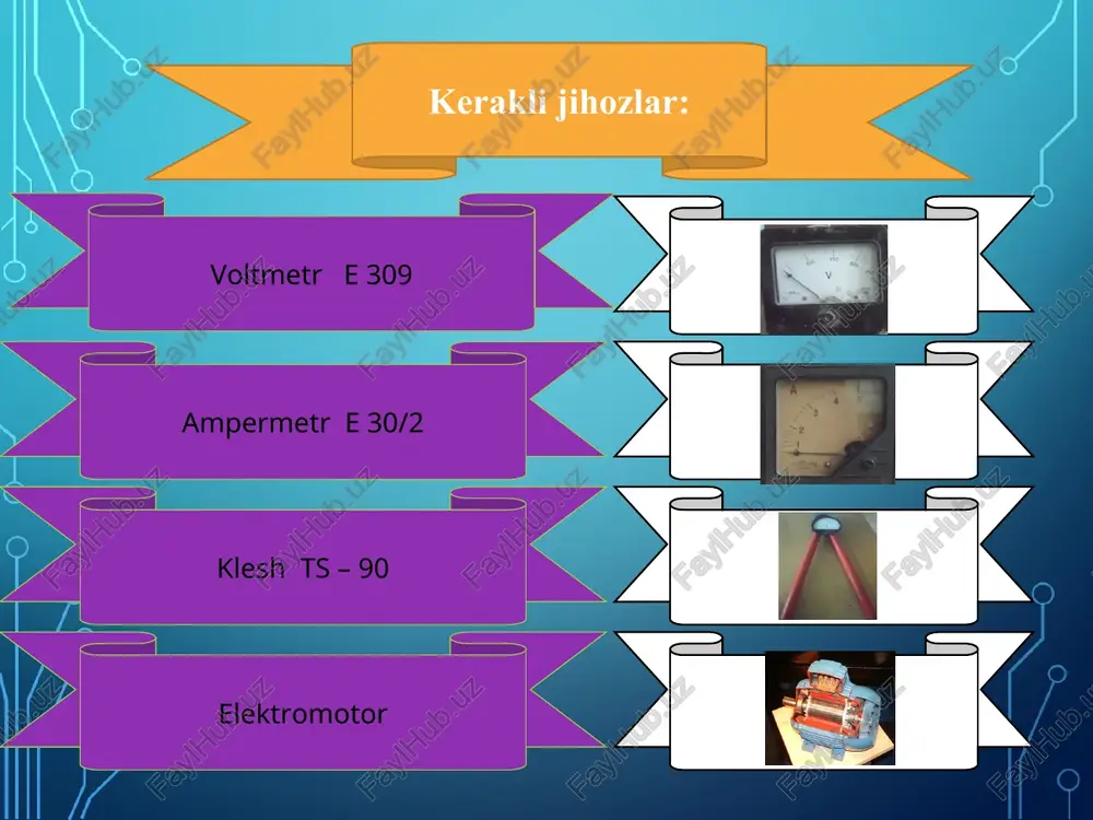 qo’yish, transport shinalarini qo’llash kerak. elektrotravma olgan kishilar, ularning holati qanday bo’lishidan qat’iy nazar, kasalxonaga yotqizilishi shart. elektrtravmada birinchi yordam elektr toki haqidagi bilimlardan bizga ma’lumki elektr toki o’zidan magnit maydoni hosil qiladi. magnit maydon radiusi 1.5 m dan bir necha 10 m gacha bo’lishi mumkin. shu hollardagi elektr toki ta’siriga tushib qolgan shaxsga birinchi yordam ko’rsatish uchun avvalo odam elektr tokidan quruq yog’och yordamida ajratiladi. unga yordam ko’rsatish uchun uni yoniga ikkala oyoqni ham yerdan uzmagan holda kirib boriladi. va unga birinchi yordam ko’rsatiladi elektrtravmada birinchi yordam atmosfera tokidan shikastlanish ko’pincha chaqmoq chaqishlari va momoqaldiroqlar vaqtida elektr zaryadlarning atmosferada to’planishidan shikastlanishlar yuzaga keladi. bunday hollarda chaqmoqning yerga yo’li ochiq joyda turgan, masalan, ochiq daladagi yolg’iz daraxt, o’rmondagi eng baland daraxt yoki eng yuqori metall konstruksiya orqali o’tishi mumkin. shuning uchun ham chaqmoq chaqishi vaqtida bunday joylarda bo’lish xavfsiz emas. binolar ichida chaqmoqning shikastlovchi ta’siridan saqlanish uchun derazalarni yopish, hamma …